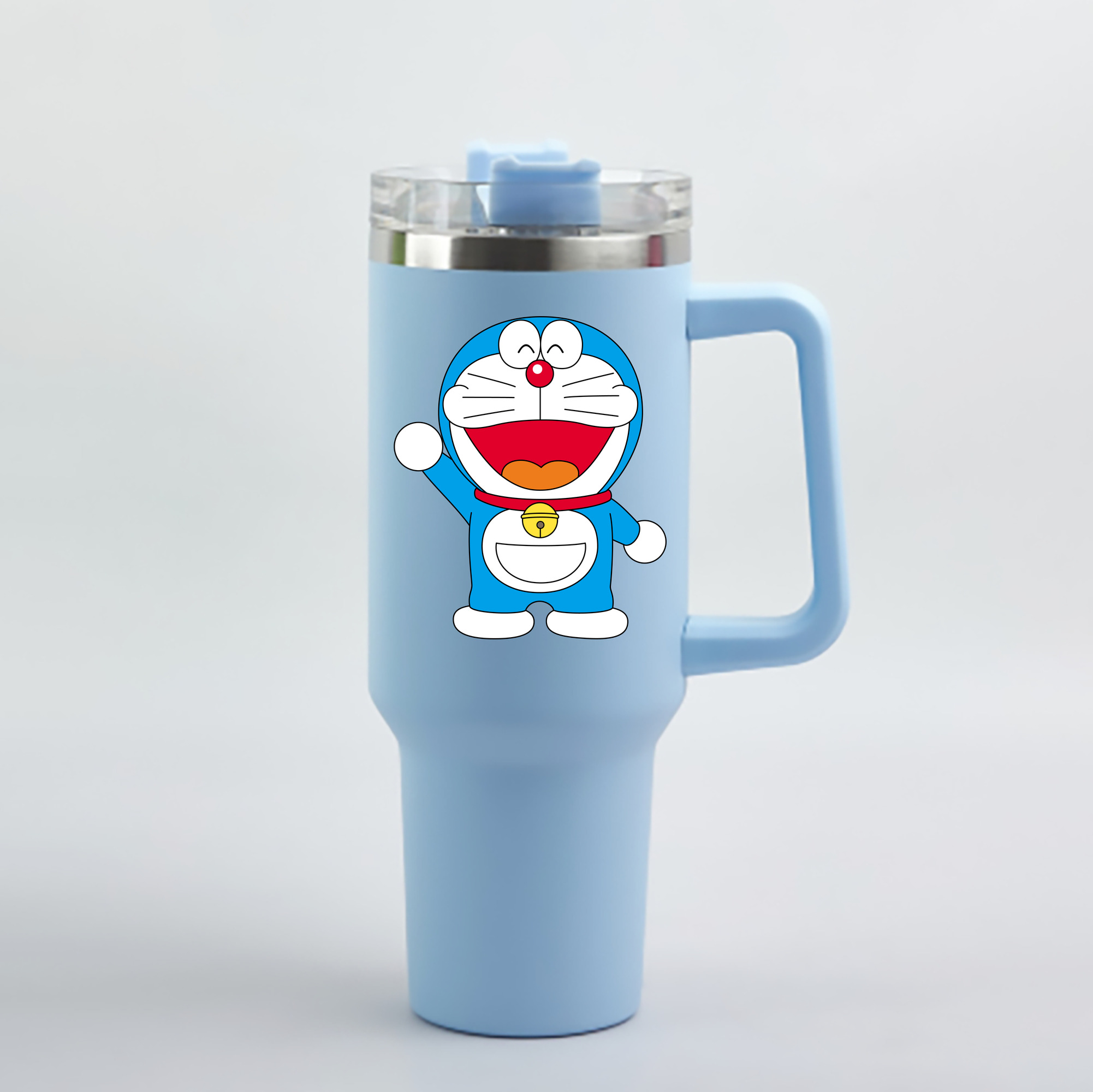 （画像用） ドラえもん Doraemon 1200mL車用タンブラー - クリスタルステッカー（プラスチックストロー付き）