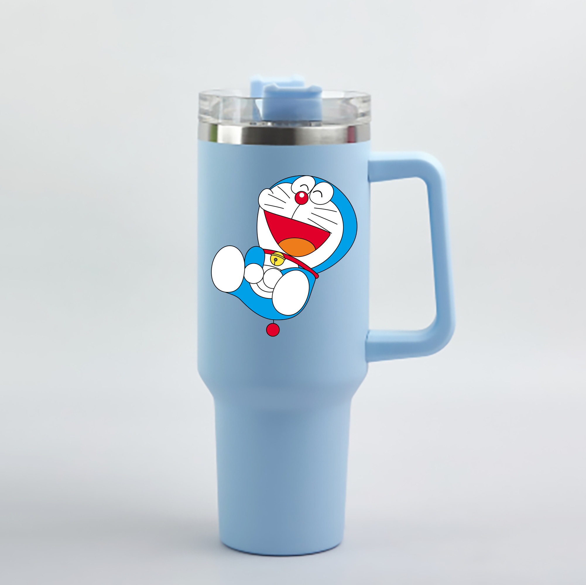 （画像用） ドラえもん Doraemon 1200mL車用タンブラー - クリスタルステッカー（プラスチックストロー付き）