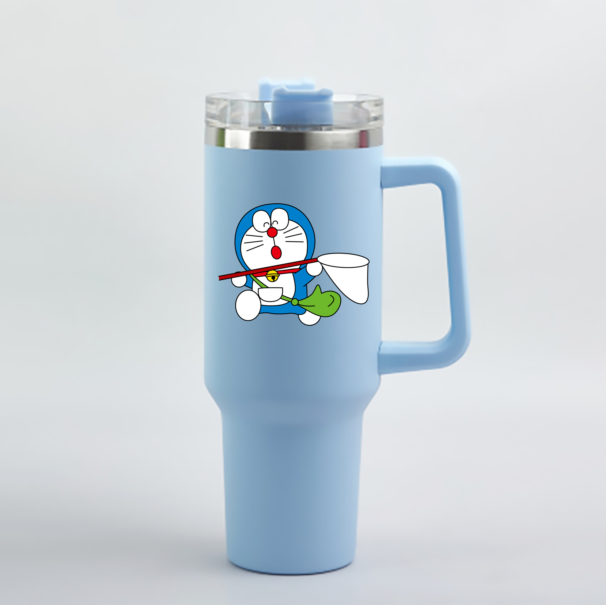（画像用） ドラえもん Doraemon 1200mL車用タンブラー - クリスタルステッカー（プラスチックストロー付き）
