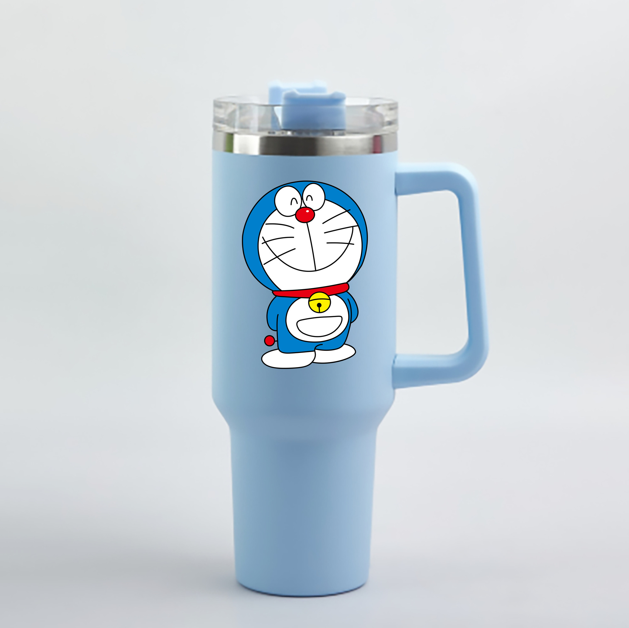 （画像用） ドラえもん Doraemon 1200mL車用タンブラー - クリスタルステッカー（プラスチックストロー付き）