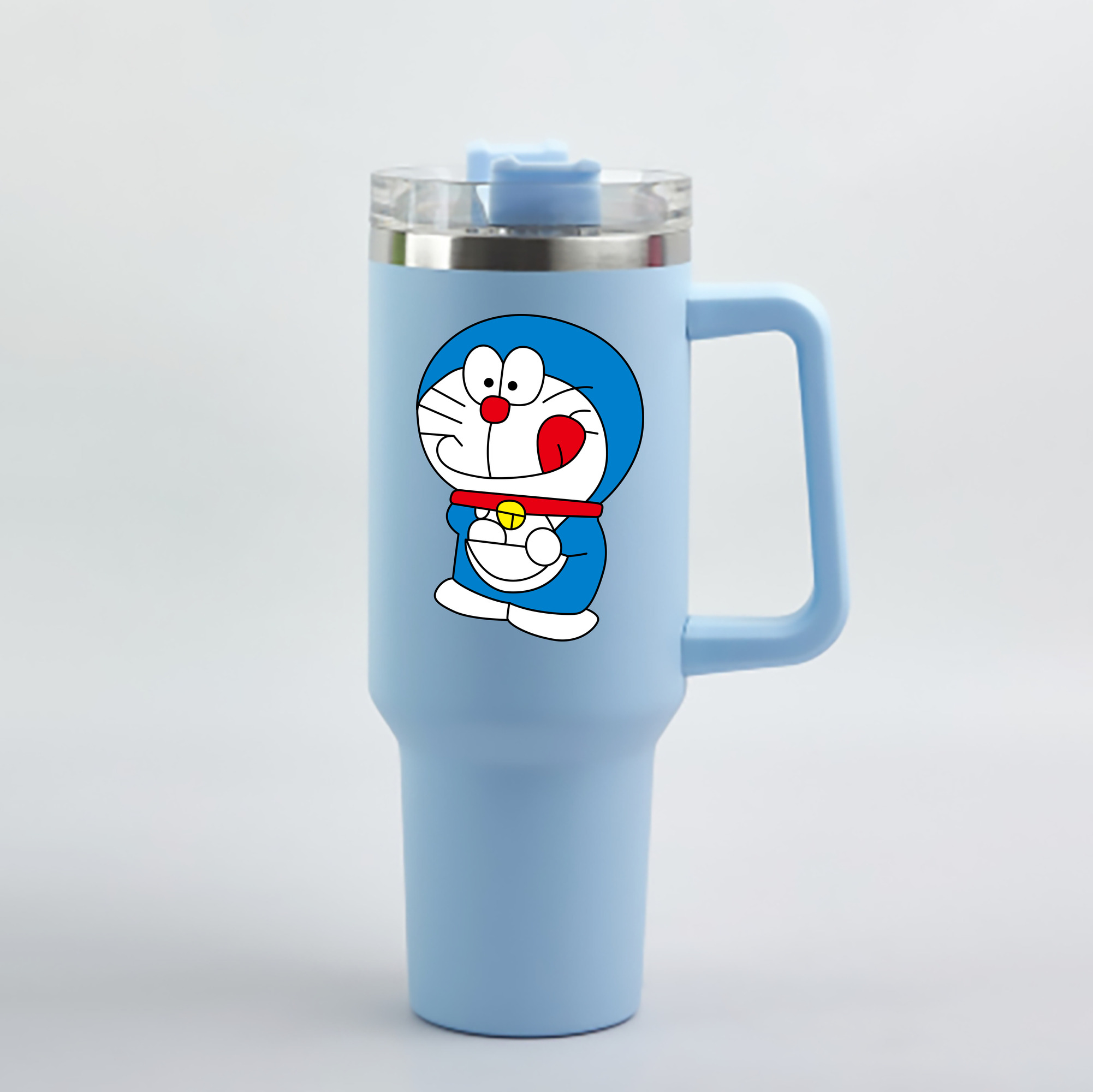 （画像用） ドラえもん Doraemon 1200mL車用タンブラー - クリスタルステッカー（プラスチックストロー付き）