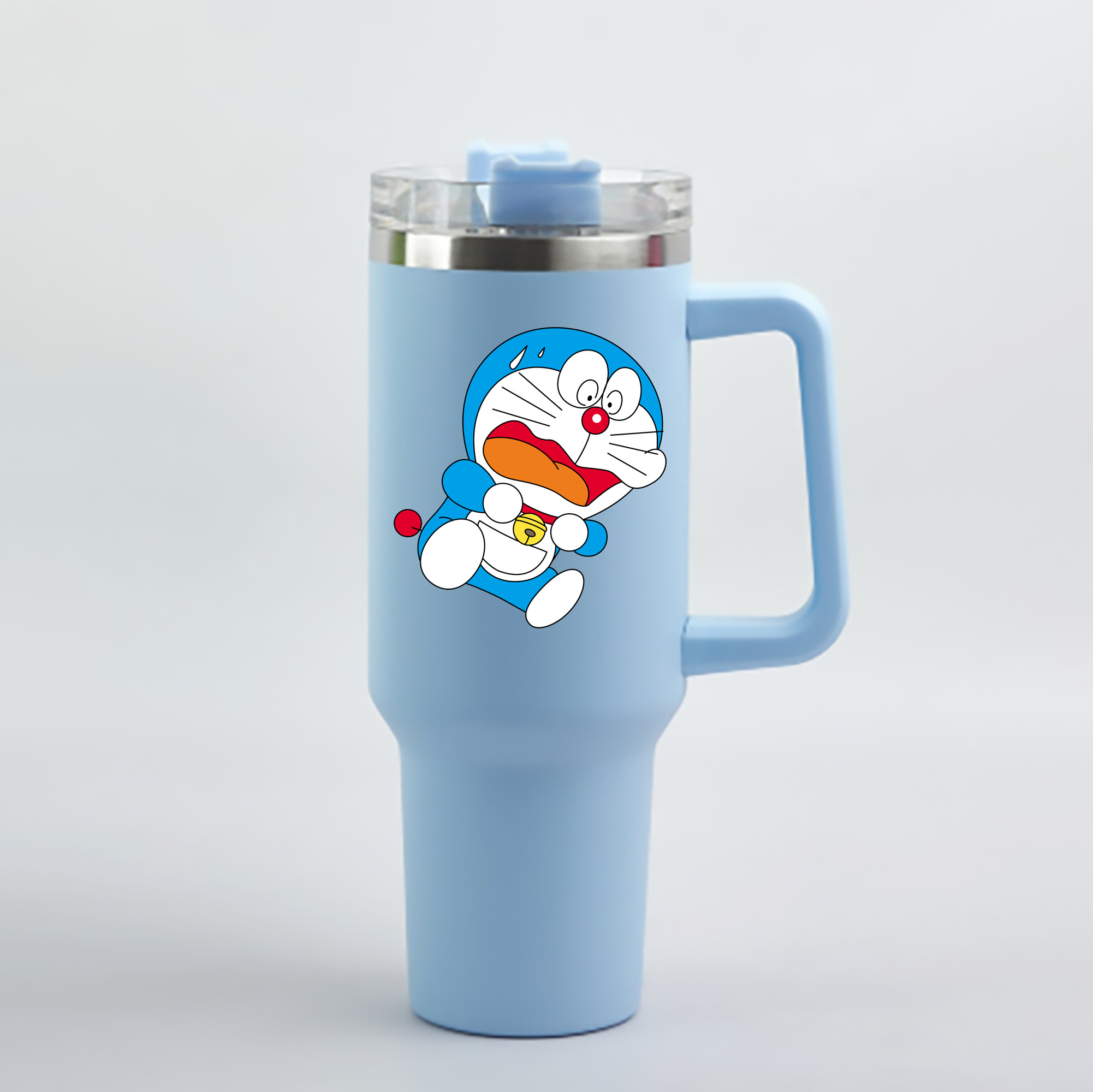 （画像用） ドラえもん Doraemon 1200mL車用タンブラー - クリスタルステッカー（プラスチックストロー付き）