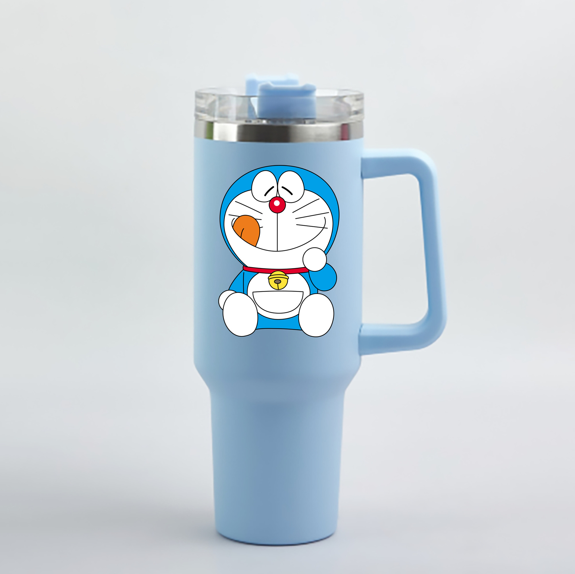（画像用） ドラえもん Doraemon 1200mL車用タンブラー - クリスタルステッカー（プラスチックストロー付き）