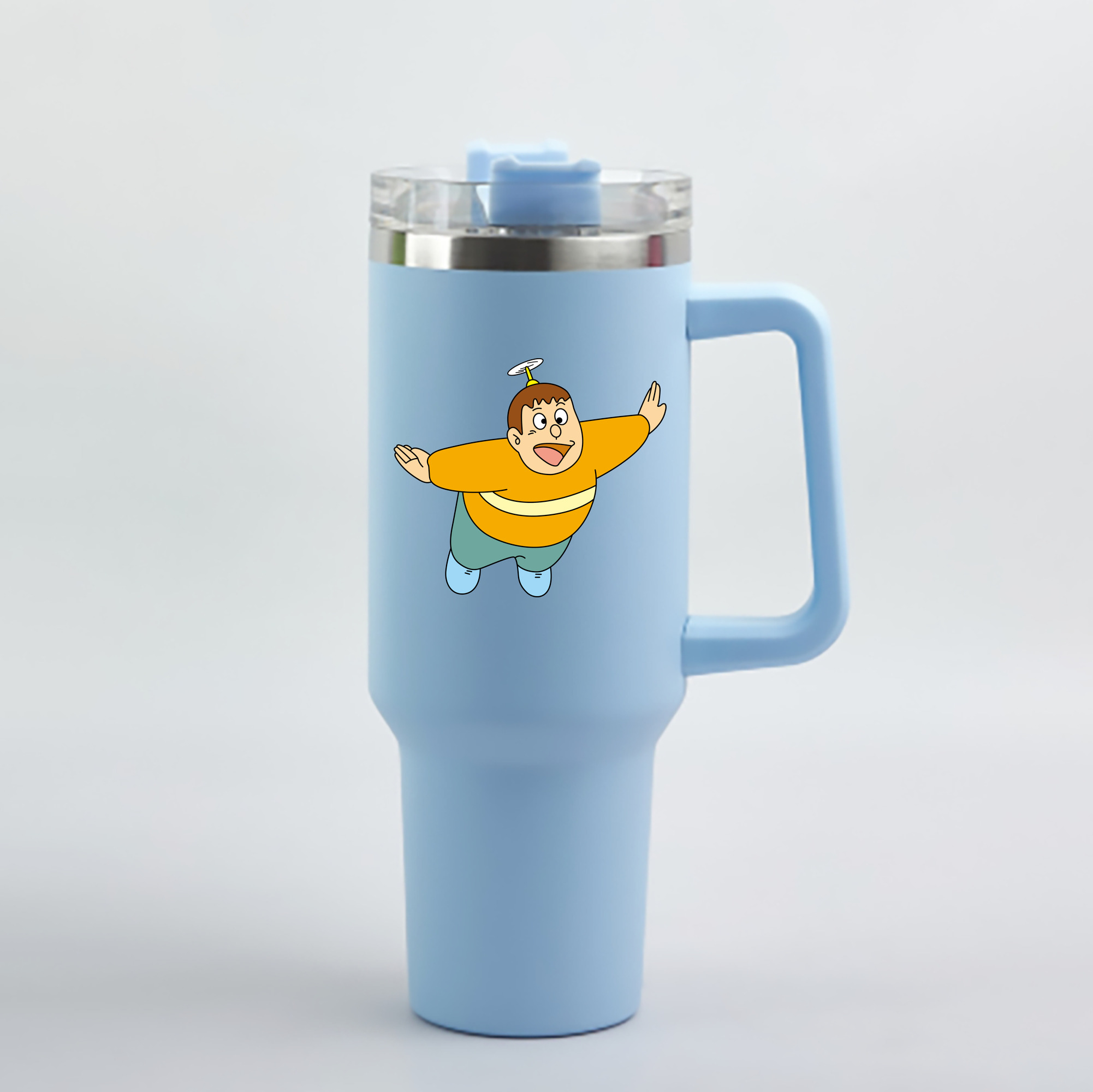 （画像用） ドラえもん 剛田武 Doraemon Gouta Takeshi 1200mL車用タンブラー - クリスタルステッカー（プラスチックストロー付き）