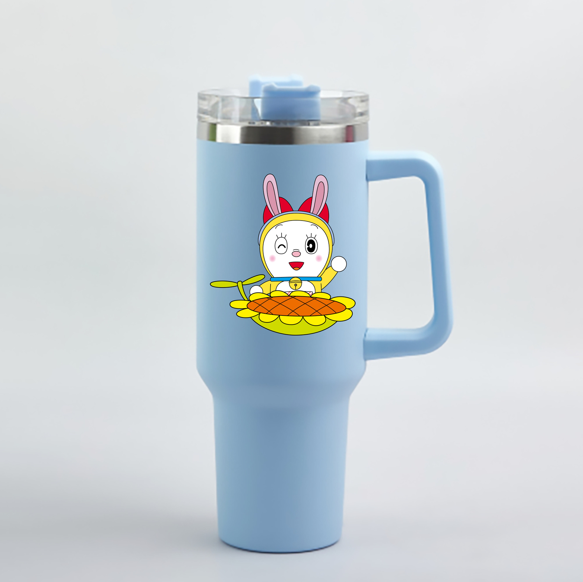 （画像用） ドラえもん ドラミ Doraemon Dorami 1200mL車用タンブラー - クリスタルステッカー（プラスチックストロー付き）