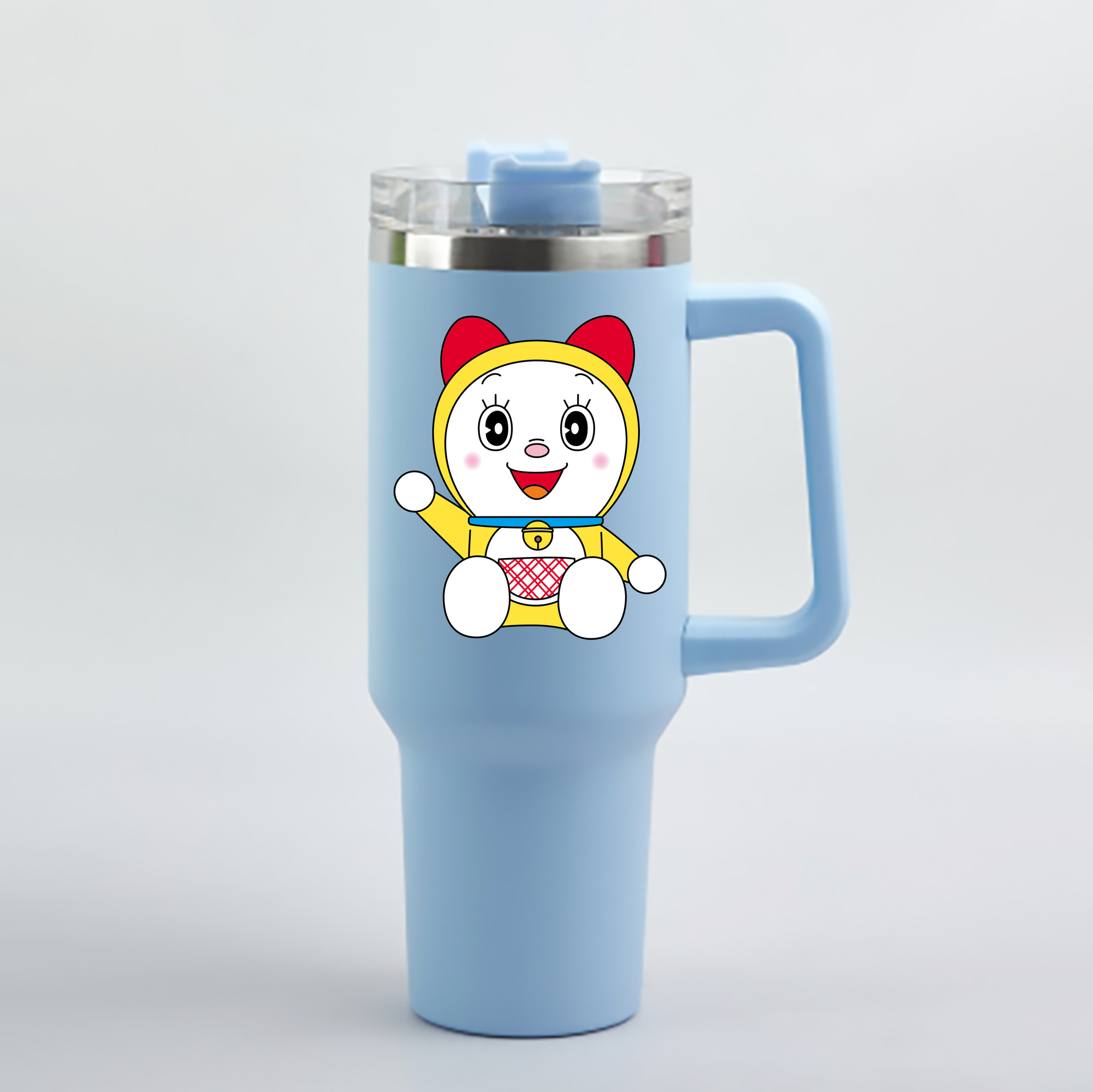 （画像用） ドラえもん ドラミ Doraemon Dorami 1200mL車用タンブラー - クリスタルステッカー（プラスチックストロー付き）
