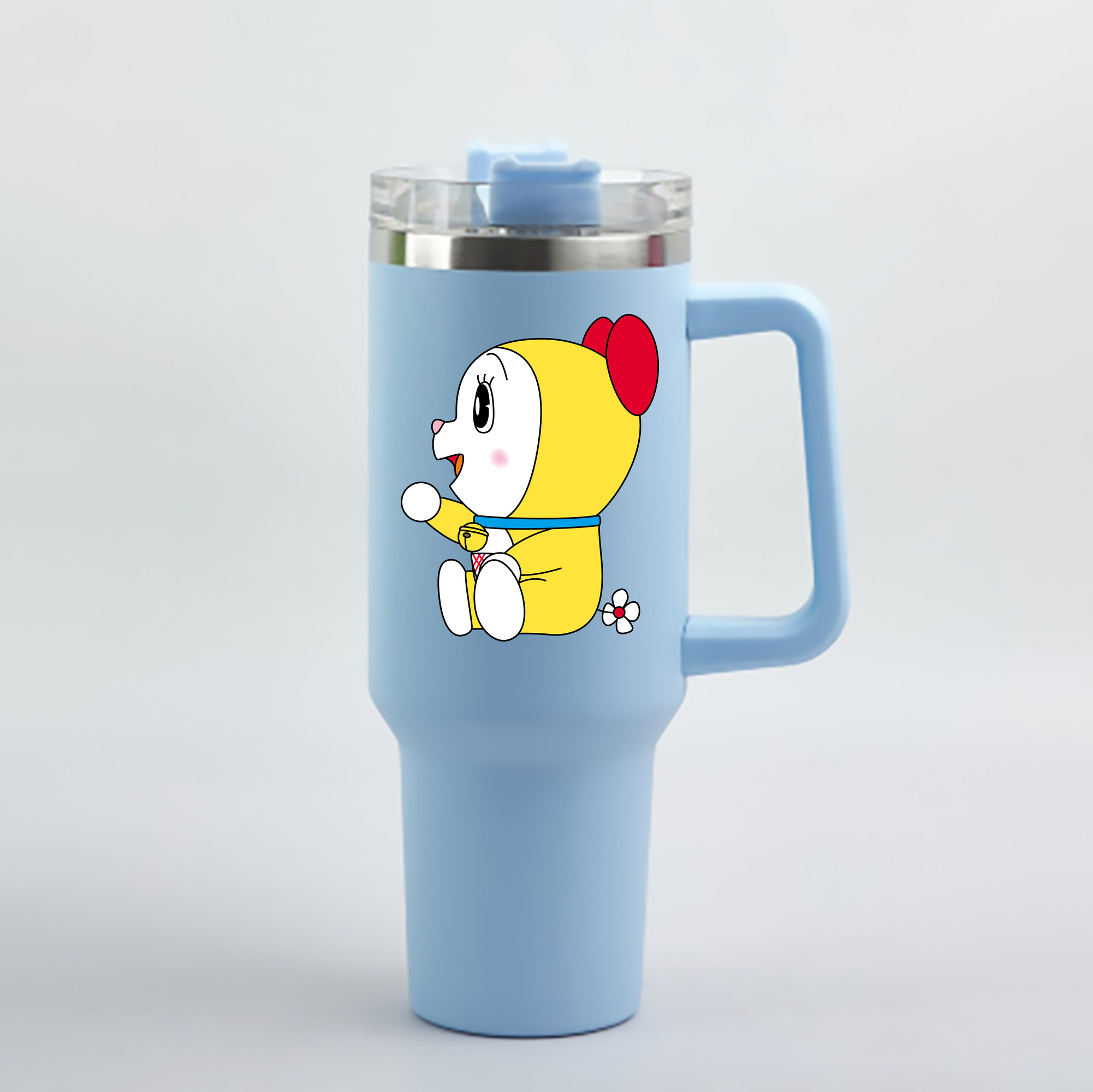 （画像用） ドラえもん ドラミ Doraemon Dorami 1200mL車用タンブラー - クリスタルステッカー（プラスチックストロー付き）