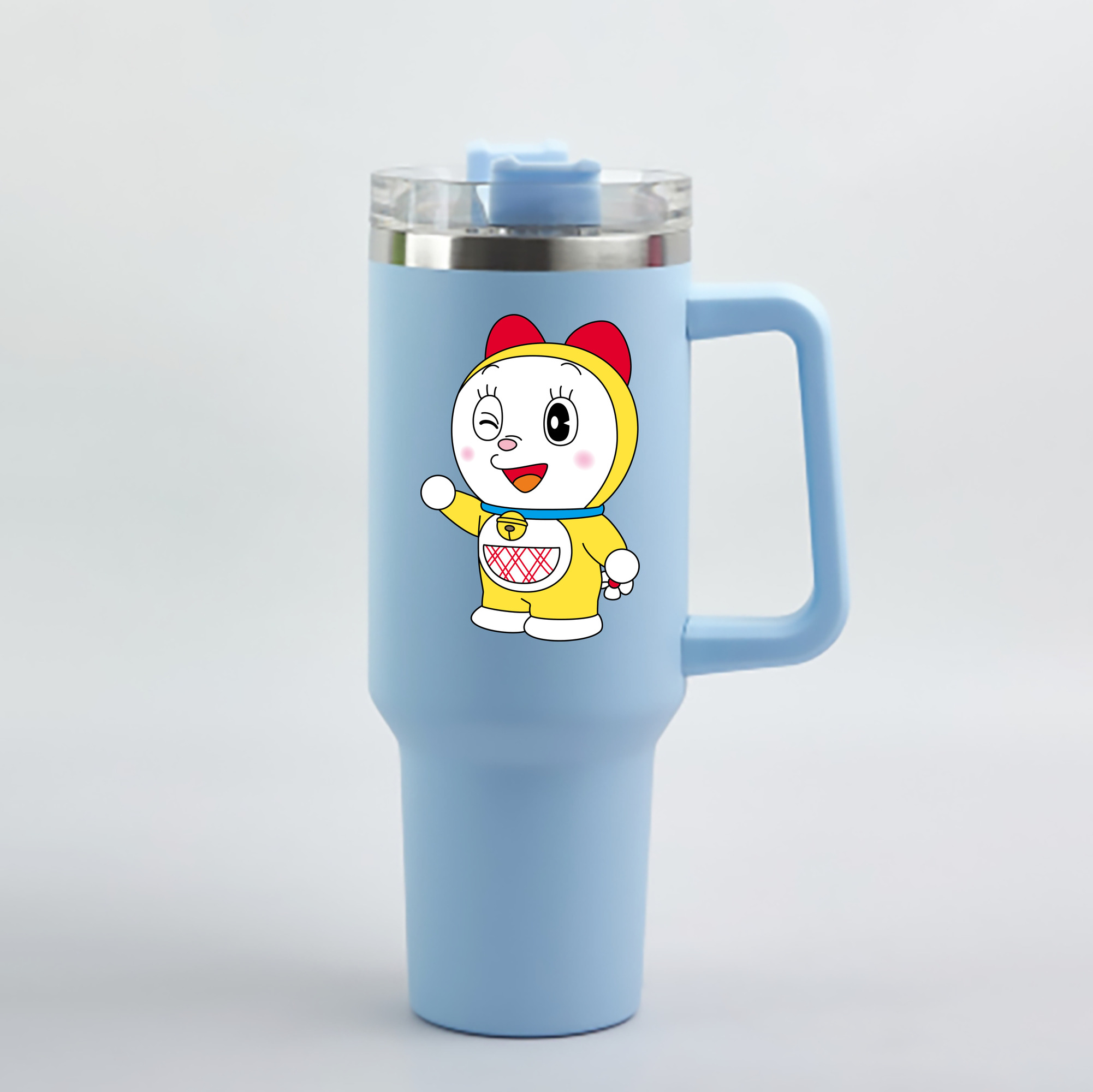 （画像用） ドラえもん ドラミ Doraemon Dorami 1200mL車用タンブラー - クリスタルステッカー（プラスチックストロー付き）