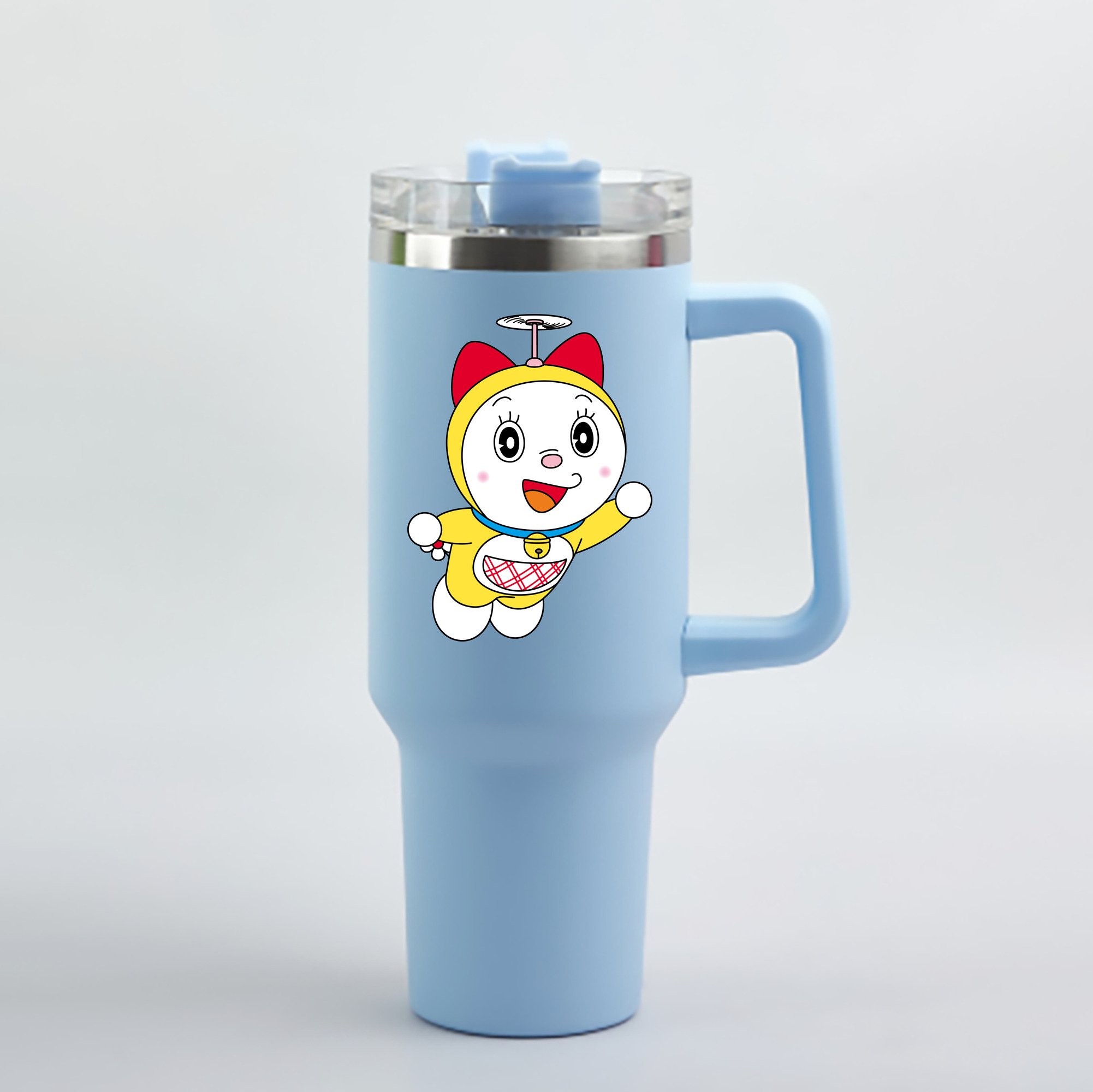 （画像用） ドラえもん ドラミ Doraemon Dorami 1200mL車用タンブラー - クリスタルステッカー（プラスチックストロー付き）