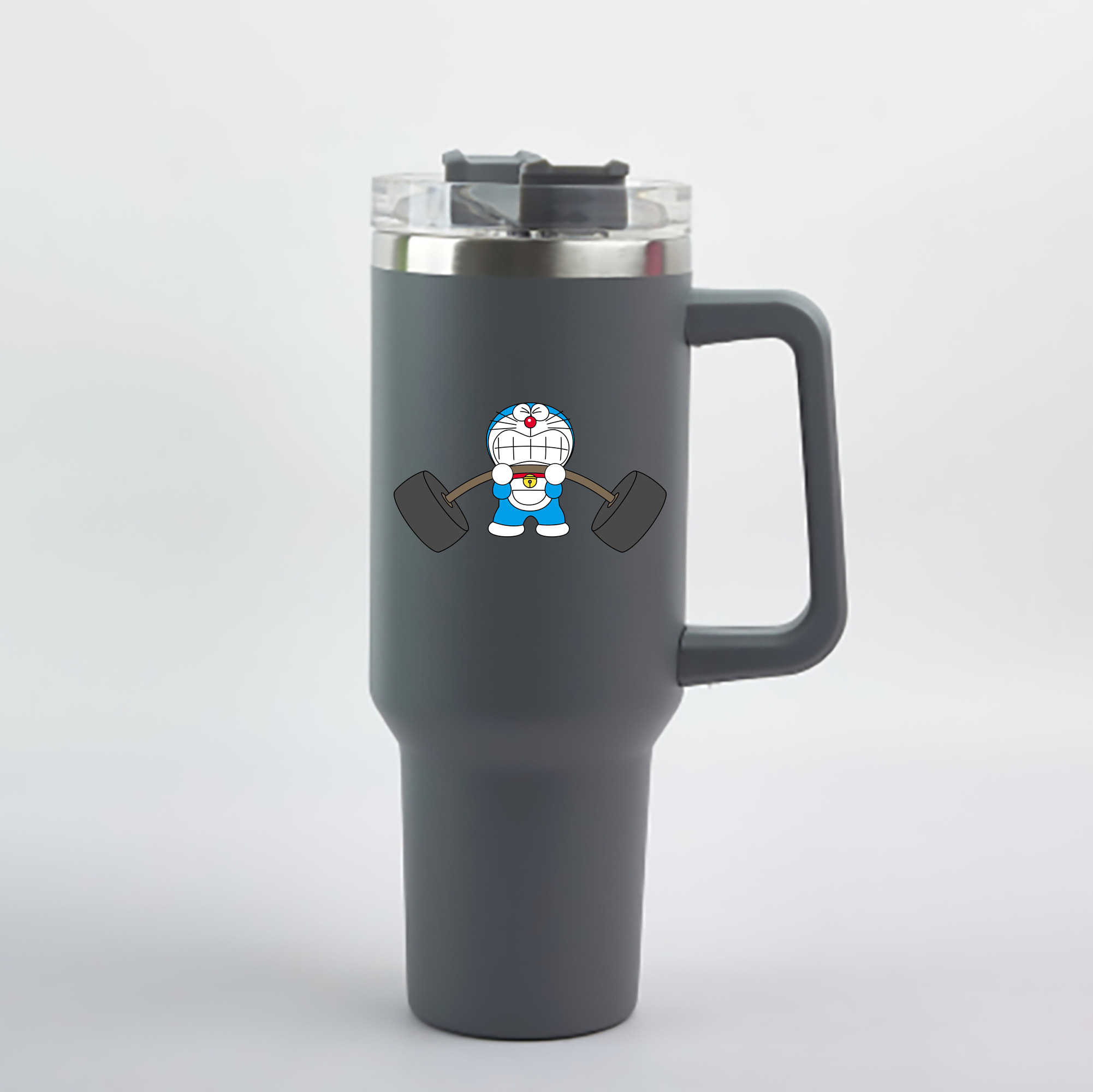 （画像用） ドラえもん Doraemon 1200mL車用タンブラー - クリスタルステッカー（プラスチックストロー付き）