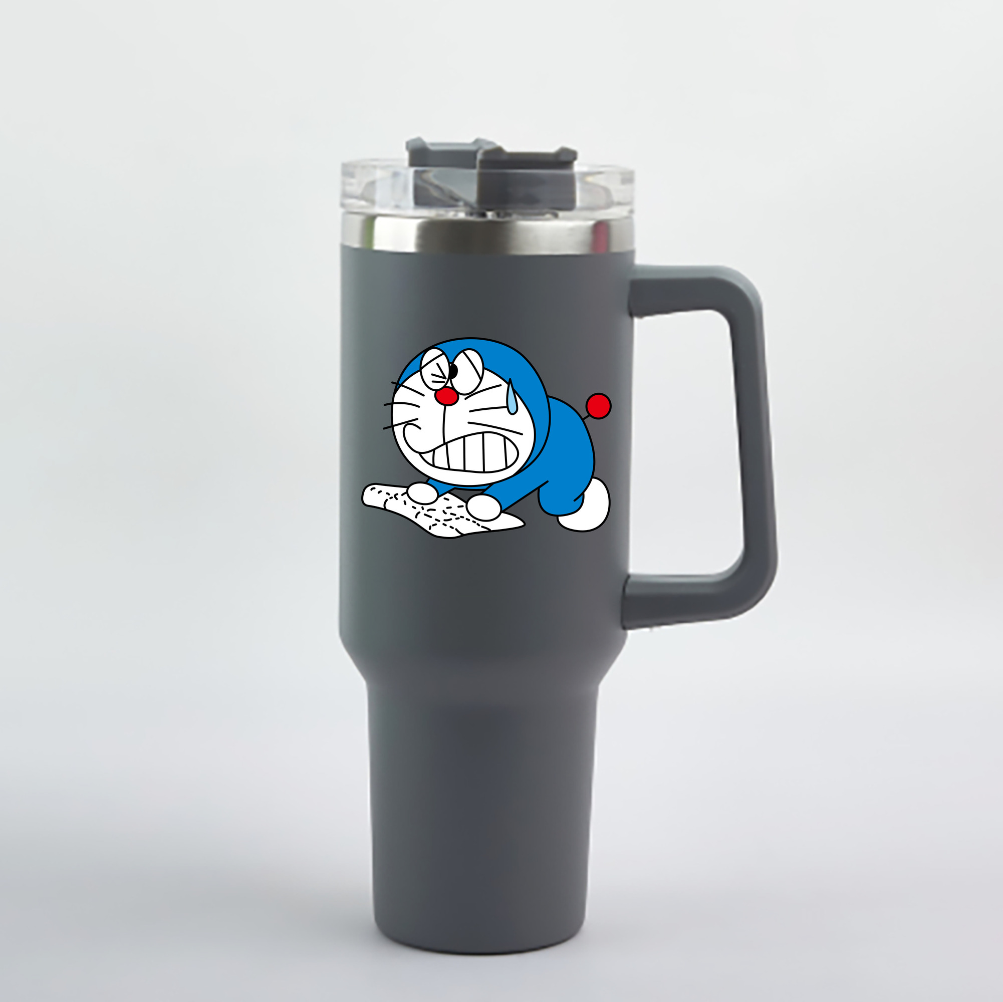 （画像用） ドラえもん Doraemon 1200mL車用タンブラー - クリスタルステッカー（プラスチックストロー付き）