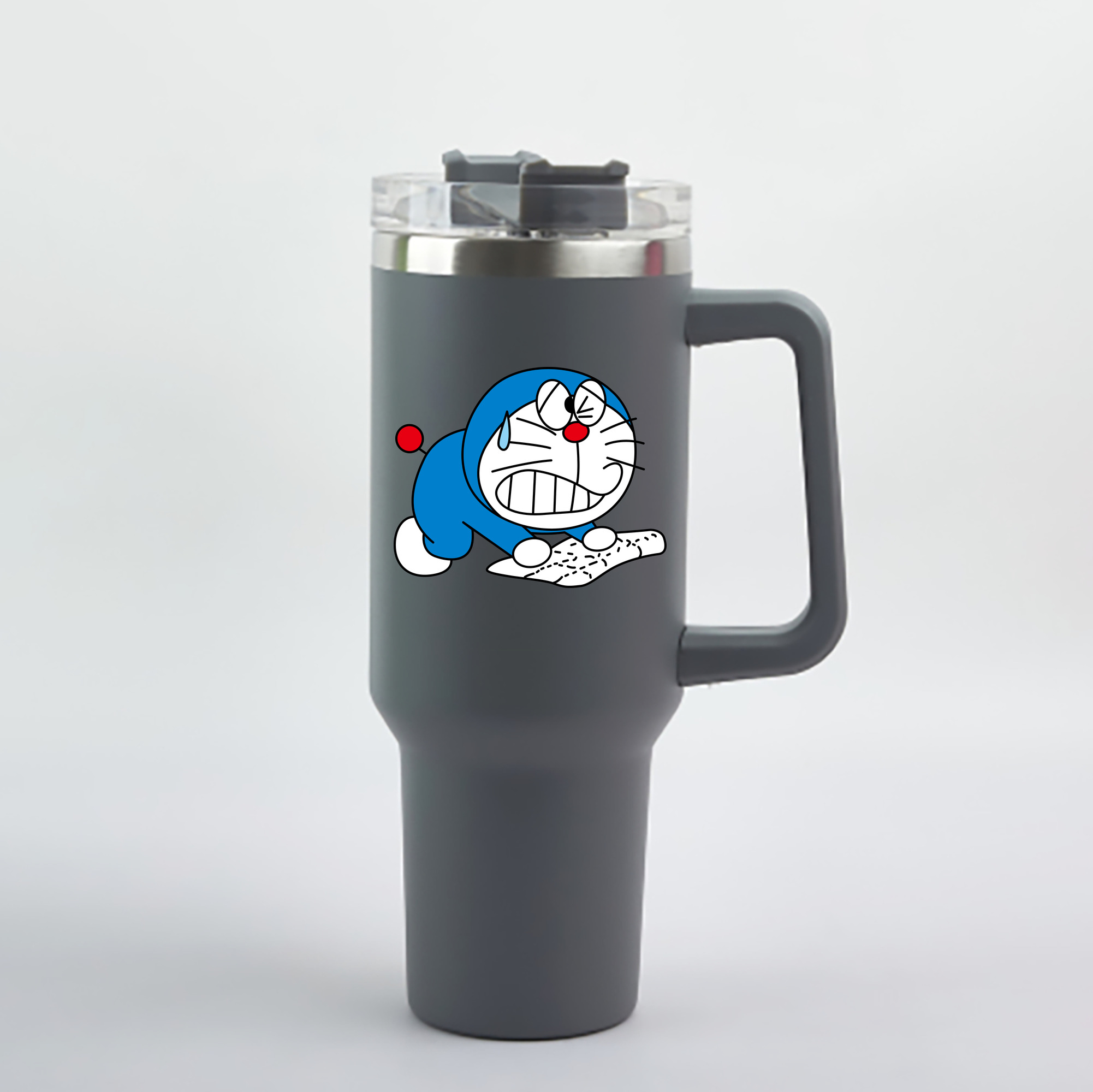 （画像用） ドラえもん Doraemon 1200mL車用タンブラー - クリスタルステッカー（プラスチックストロー付き）