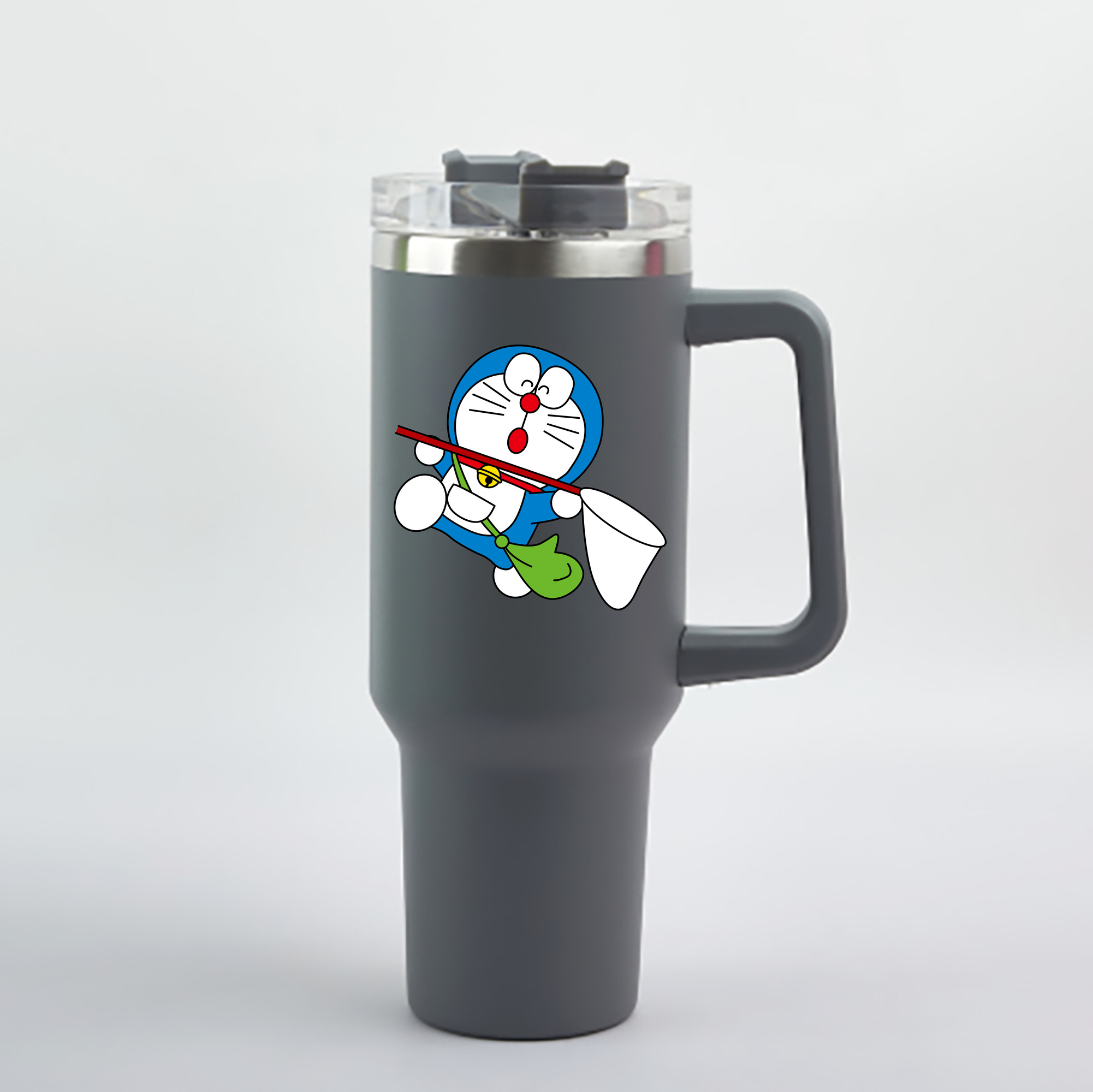 （画像用） ドラえもん Doraemon 1200mL車用タンブラー - クリスタルステッカー（プラスチックストロー付き）