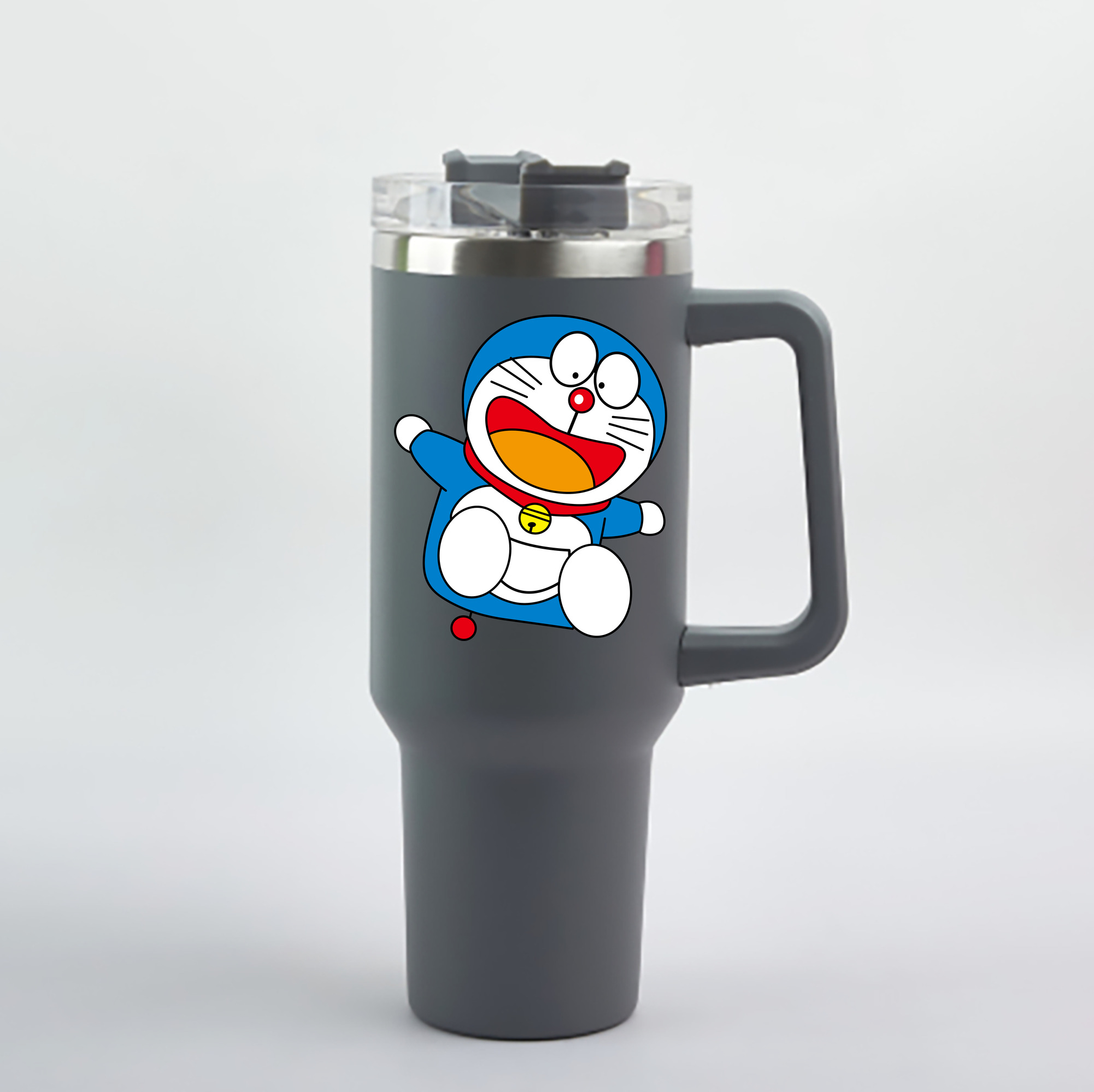 （画像用） ドラえもん Doraemon 1200mL車用タンブラー - クリスタルステッカー（プラスチックストロー付き）