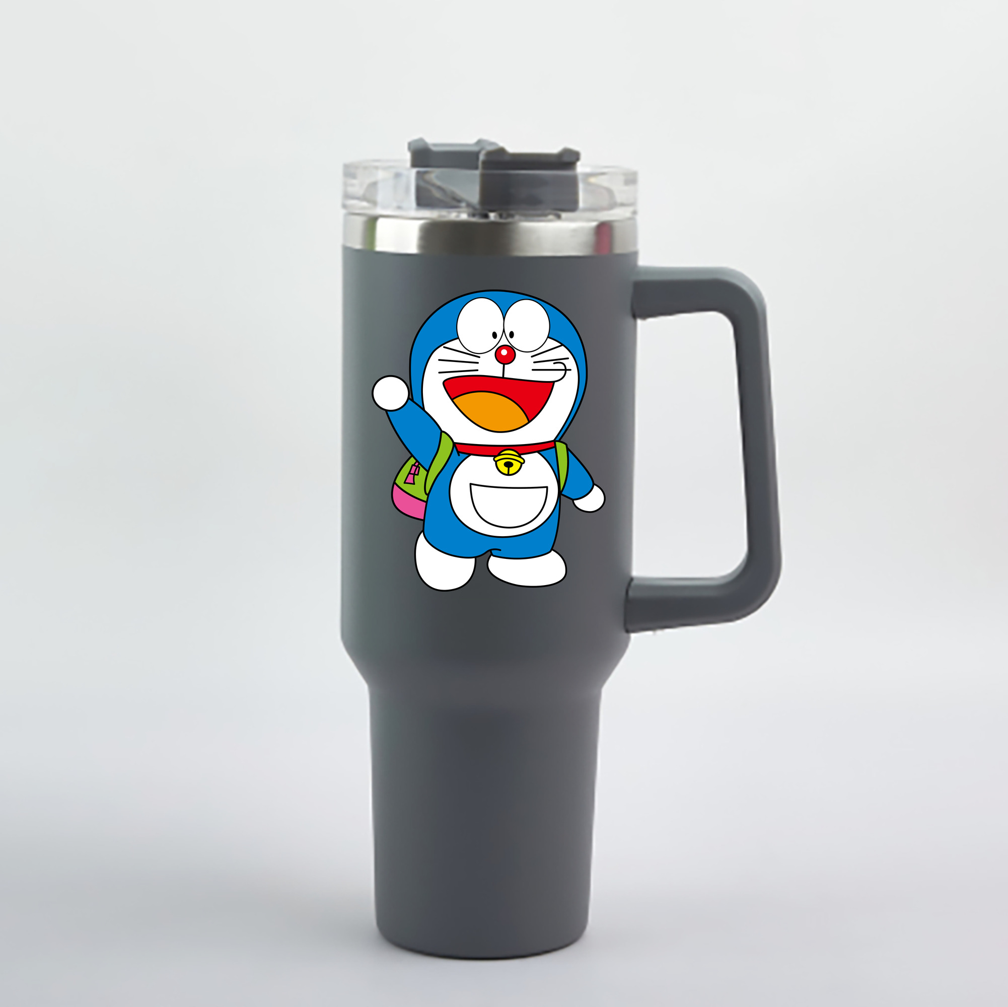 （画像用） ドラえもん Doraemon 1200mL車用タンブラー - クリスタルステッカー（プラスチックストロー付き）