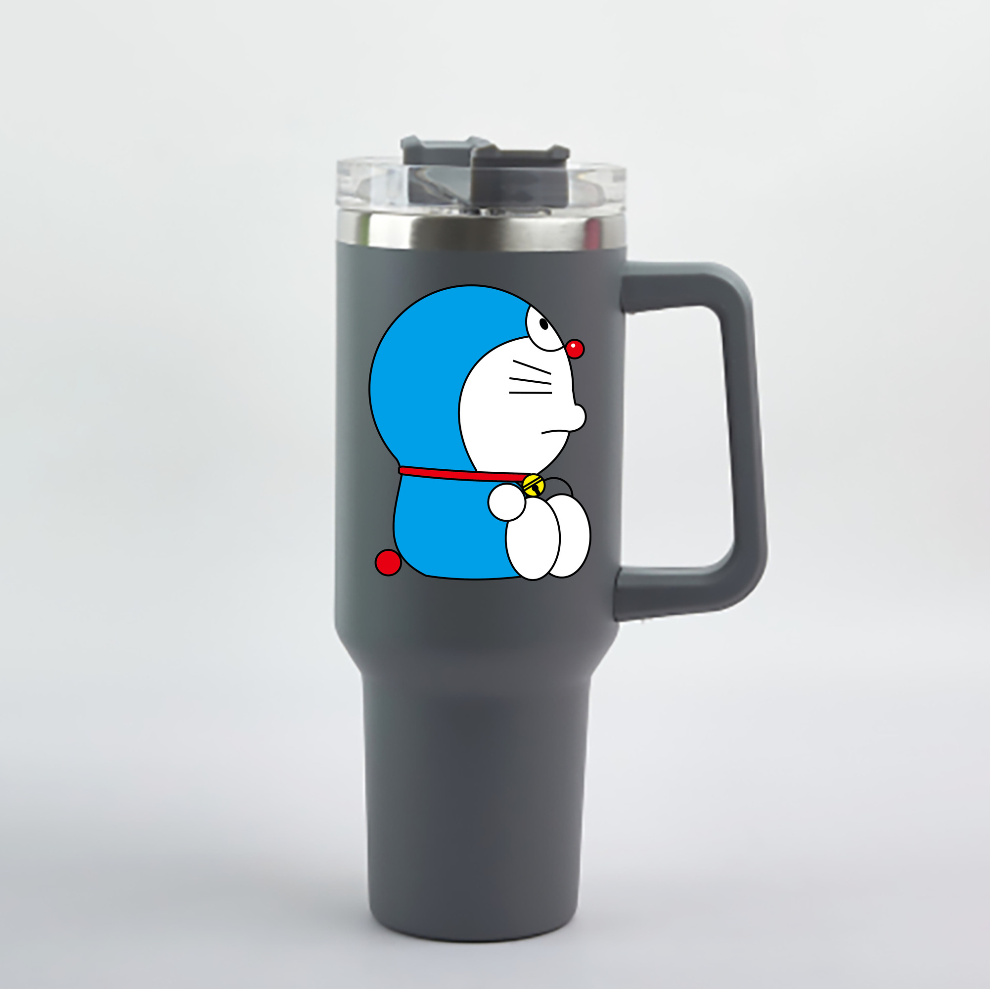 （画像用） ドラえもん Doraemon 1200mL車用タンブラー - クリスタルステッカー（プラスチックストロー付き）