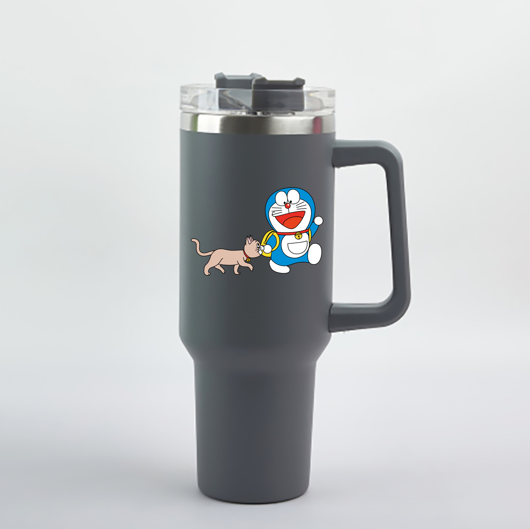 （画像用） ドラえもん Doraemon 1200mL車用タンブラー - クリスタルステッカー（プラスチックストロー付き）