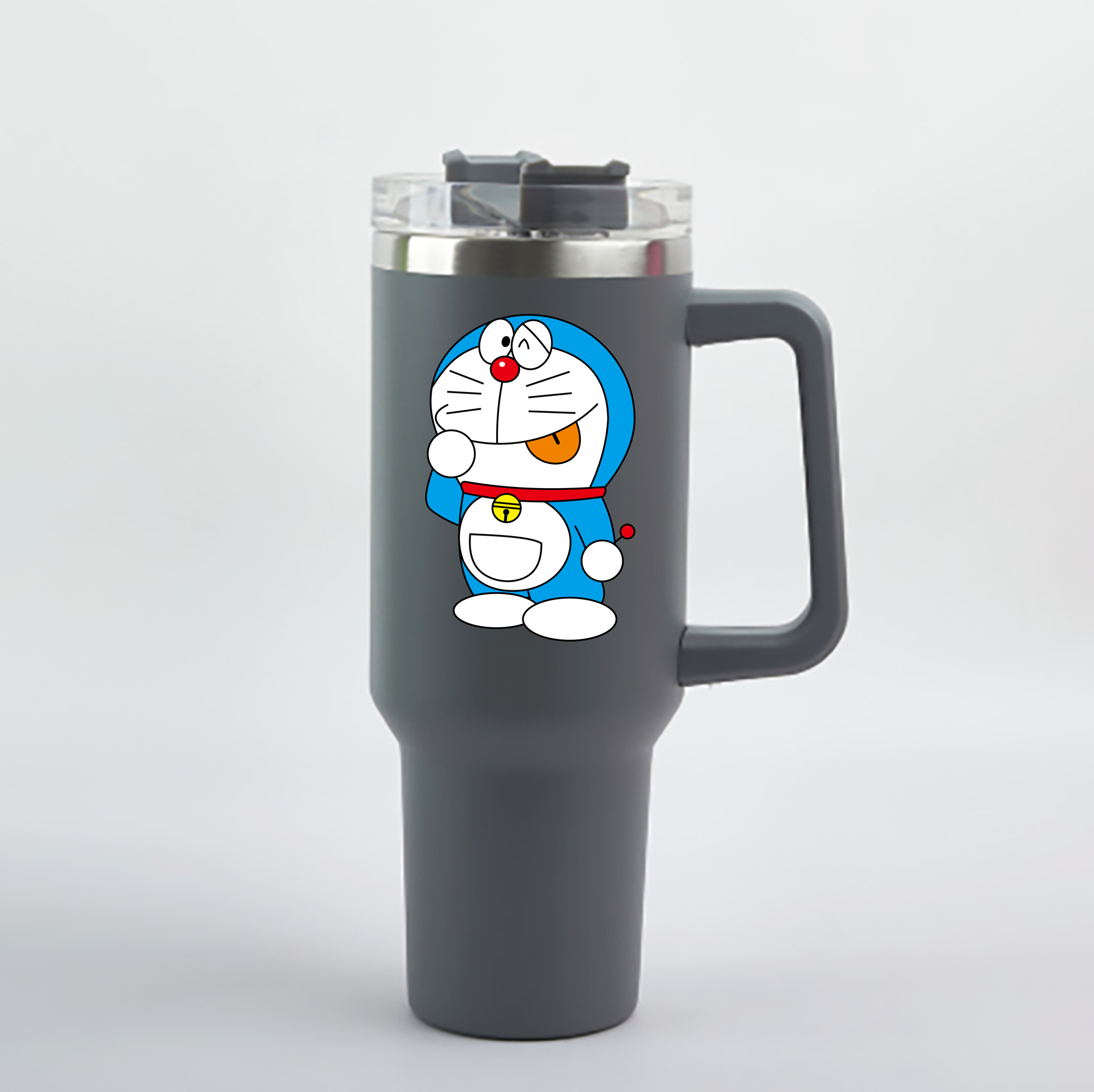 （画像用） ドラえもん Doraemon 1200mL車用タンブラー - クリスタルステッカー（プラスチックストロー付き）
