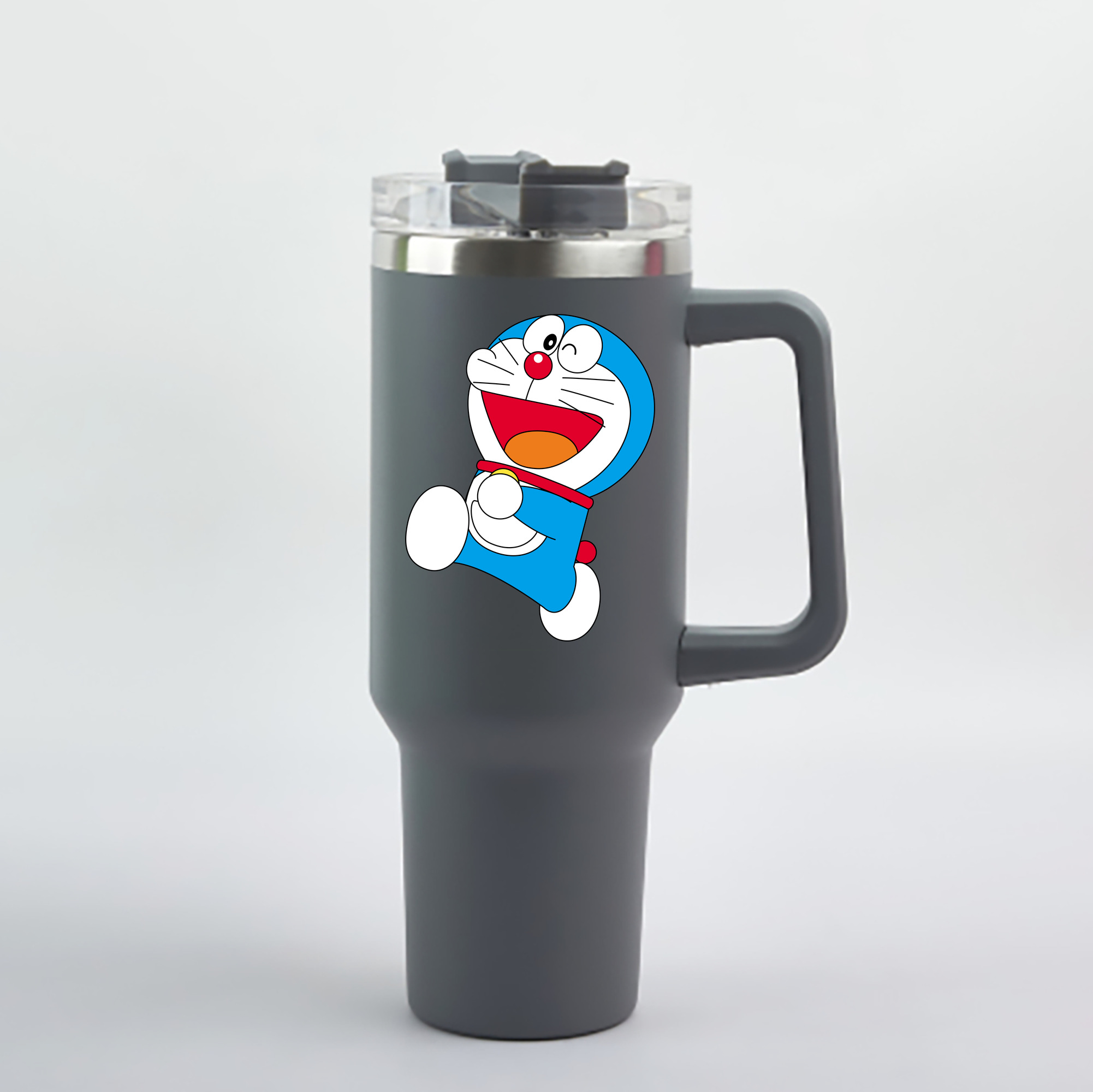 （画像用） ドラえもん Doraemon 1200mL車用タンブラー - クリスタルステッカー（プラスチックストロー付き）