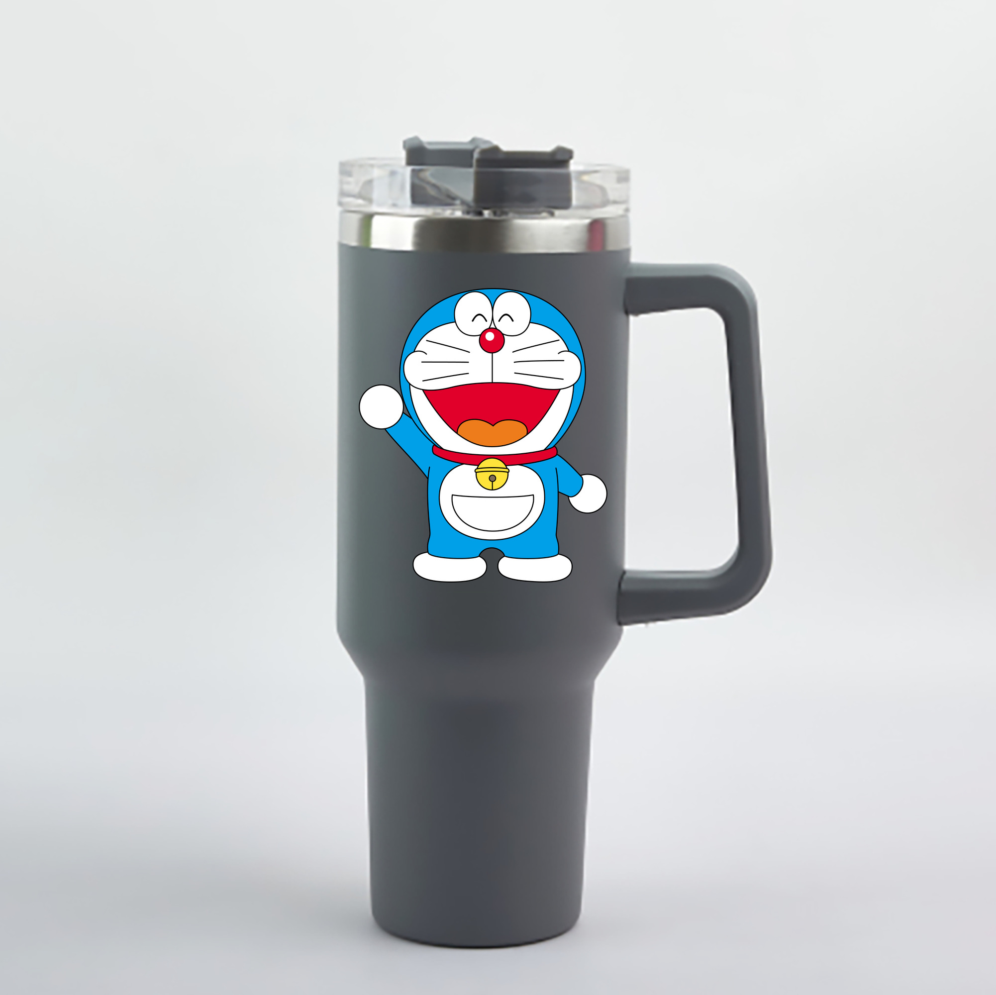 （画像用） ドラえもん Doraemon 1200mL車用タンブラー - クリスタルステッカー（プラスチックストロー付き）