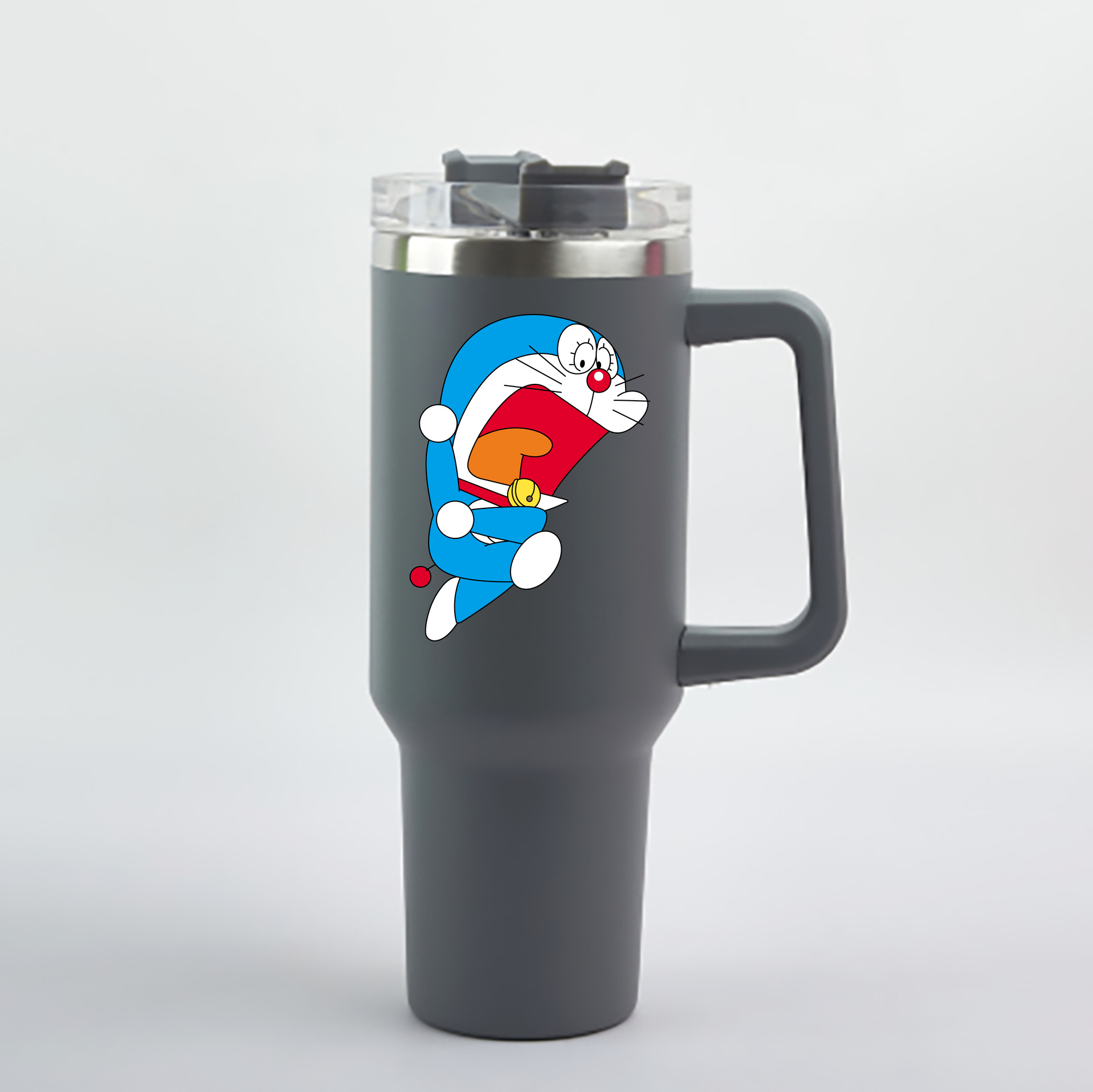 （画像用） ドラえもん Doraemon 1200mL車用タンブラー - クリスタルステッカー（プラスチックストロー付き）