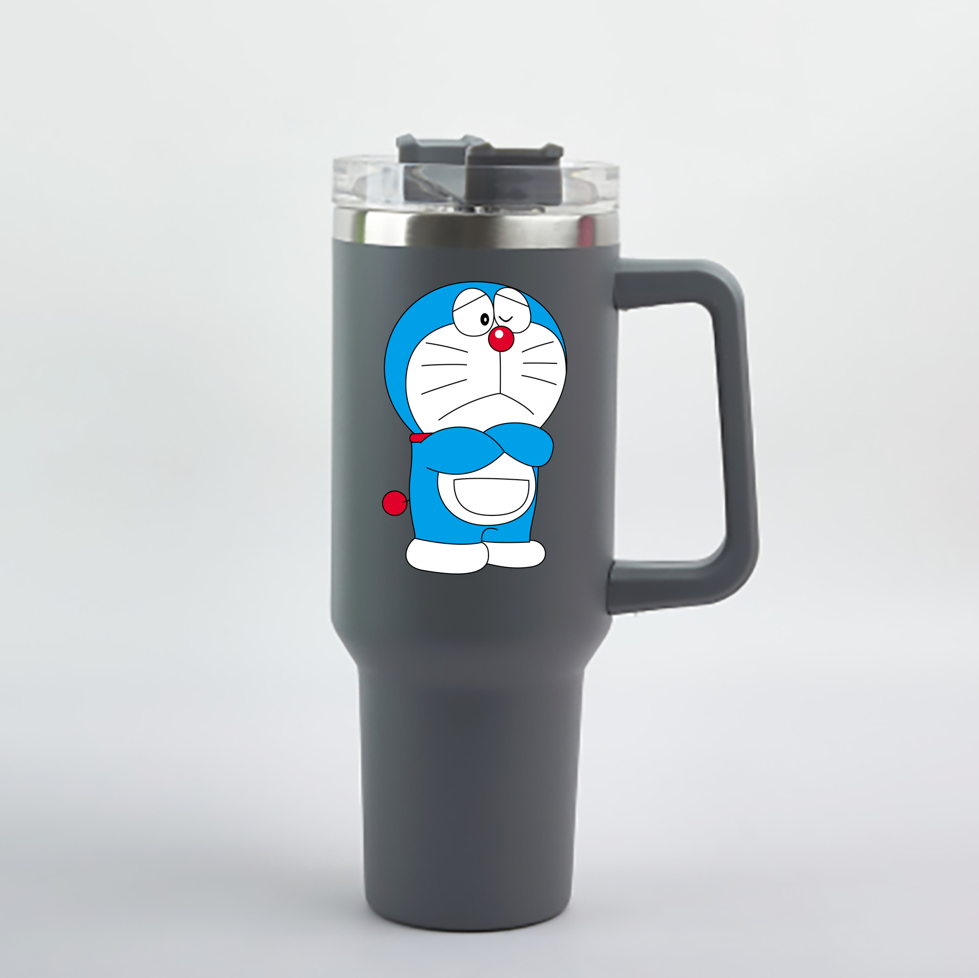（画像用） ドラえもん Doraemon 1200mL車用タンブラー - クリスタルステッカー（プラスチックストロー付き）