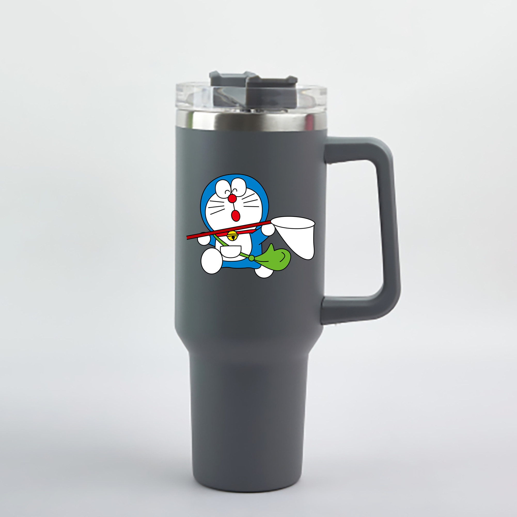 （画像用） ドラえもん Doraemon 1200mL車用タンブラー - クリスタルステッカー（プラスチックストロー付き）
