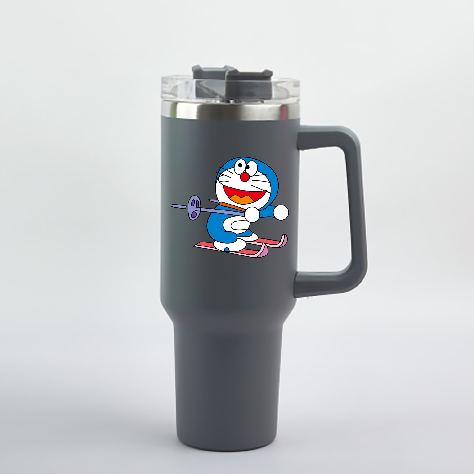 （画像用） ドラえもん Doraemon 1200mL車用タンブラー - クリスタルステッカー（プラスチックストロー付き）