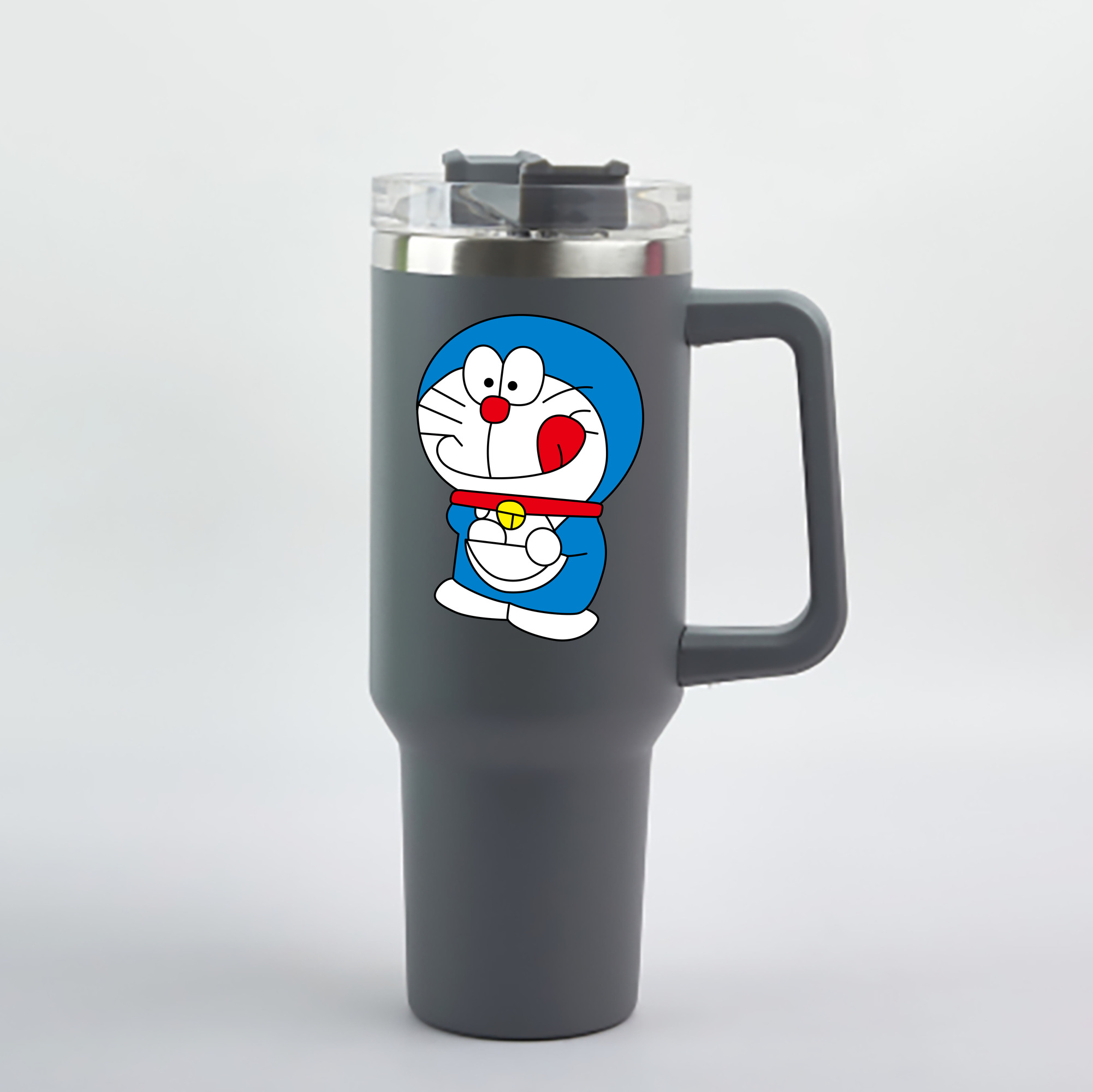 （画像用） ドラえもん Doraemon 1200mL車用タンブラー - クリスタルステッカー（プラスチックストロー付き）
