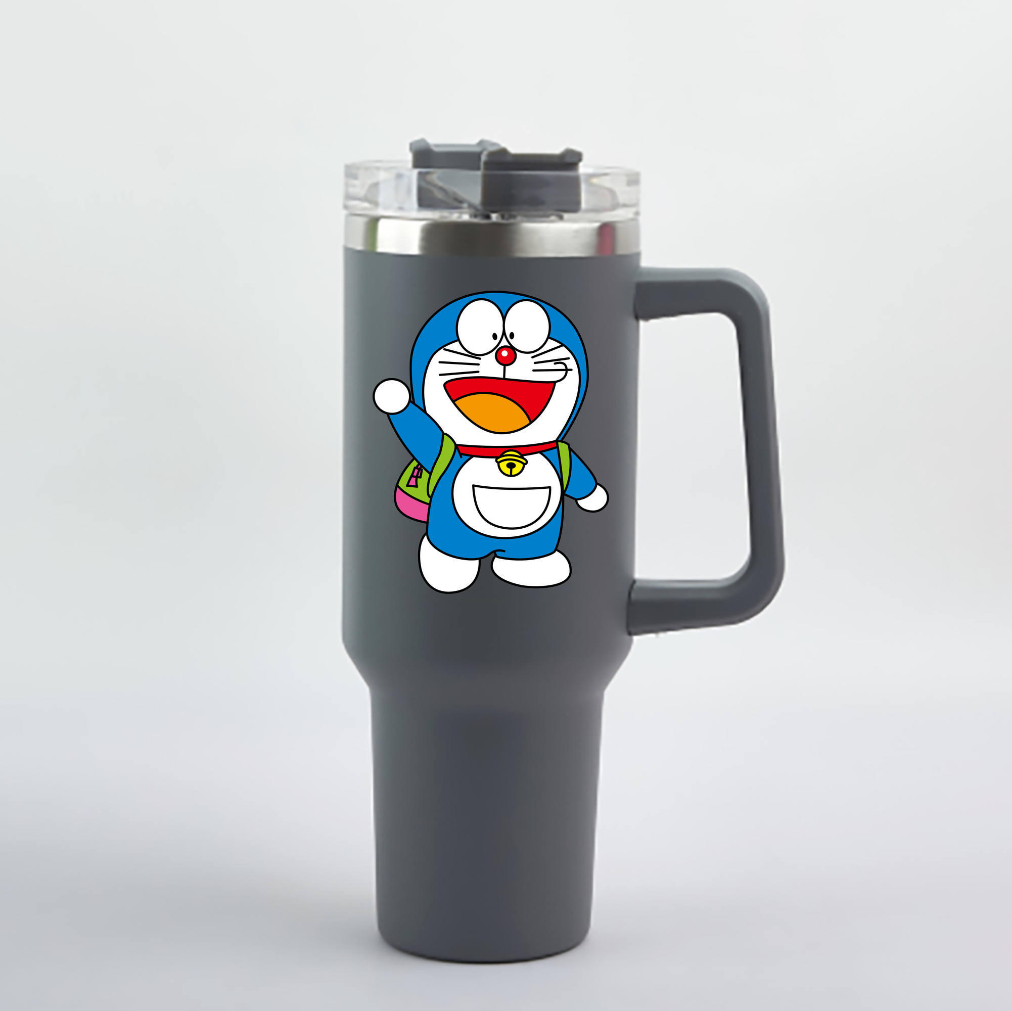 （画像用） ドラえもん Doraemon 1200mL車用タンブラー - クリスタルステッカー（プラスチックストロー付き）