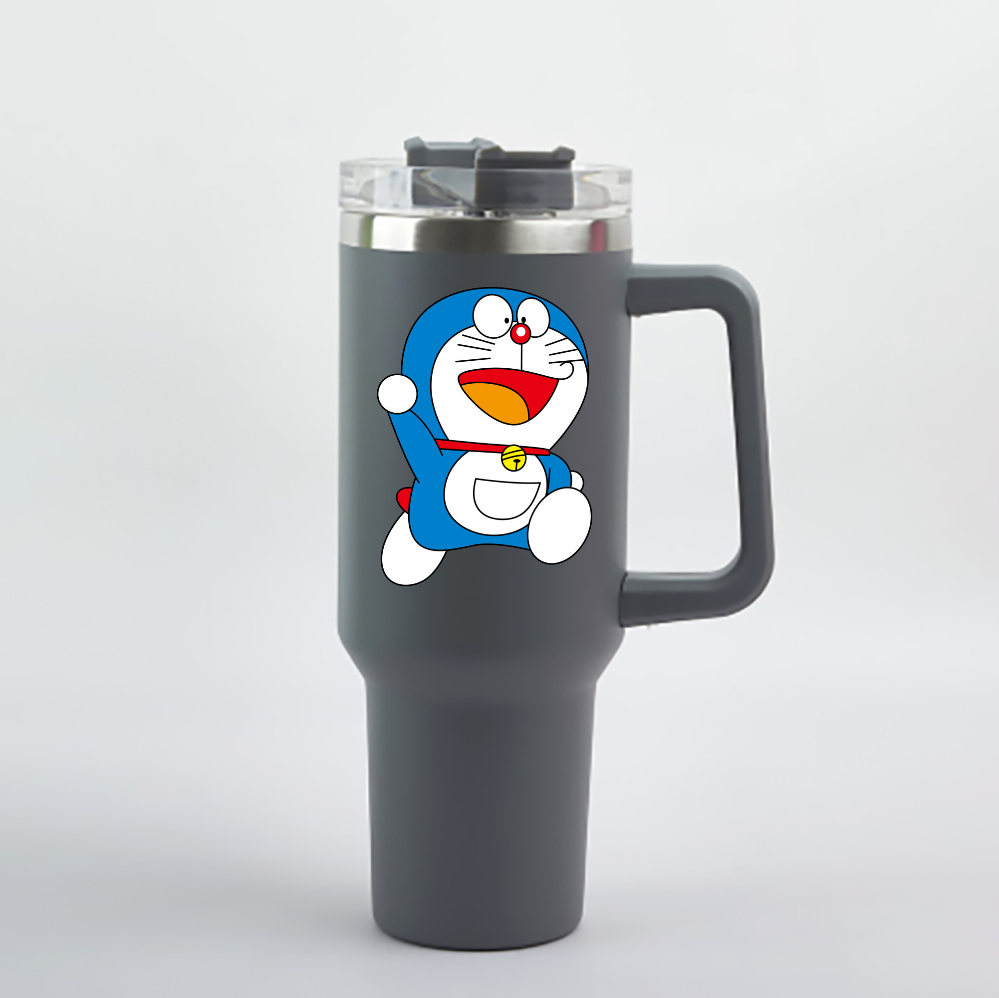 （画像用） ドラえもん Doraemon 1200mL車用タンブラー - クリスタルステッカー（プラスチックストロー付き）
