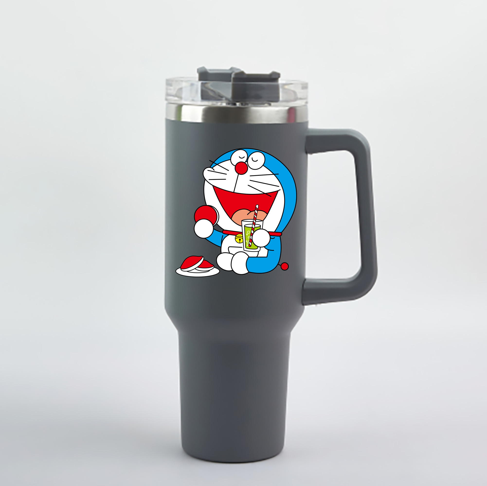 （画像用） ドラえもん Doraemon 1200mL車用タンブラー - クリスタルステッカー（プラスチックストロー付き）