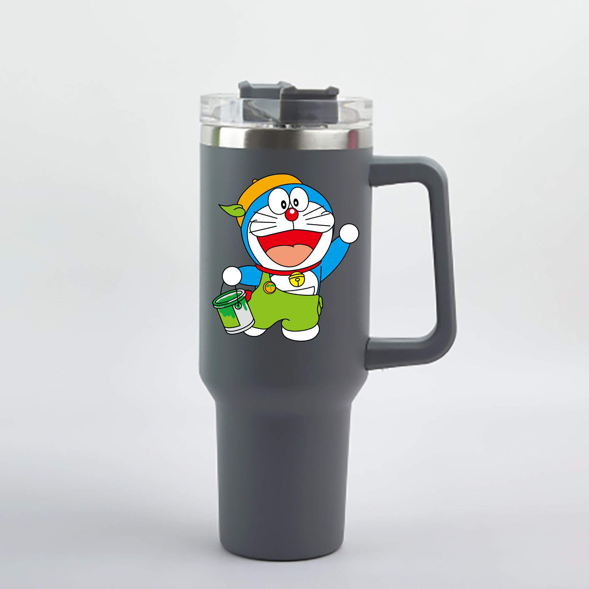 （画像用） ドラえもん Doraemon 1200mL車用タンブラー - クリスタルステッカー（プラスチックストロー付き）