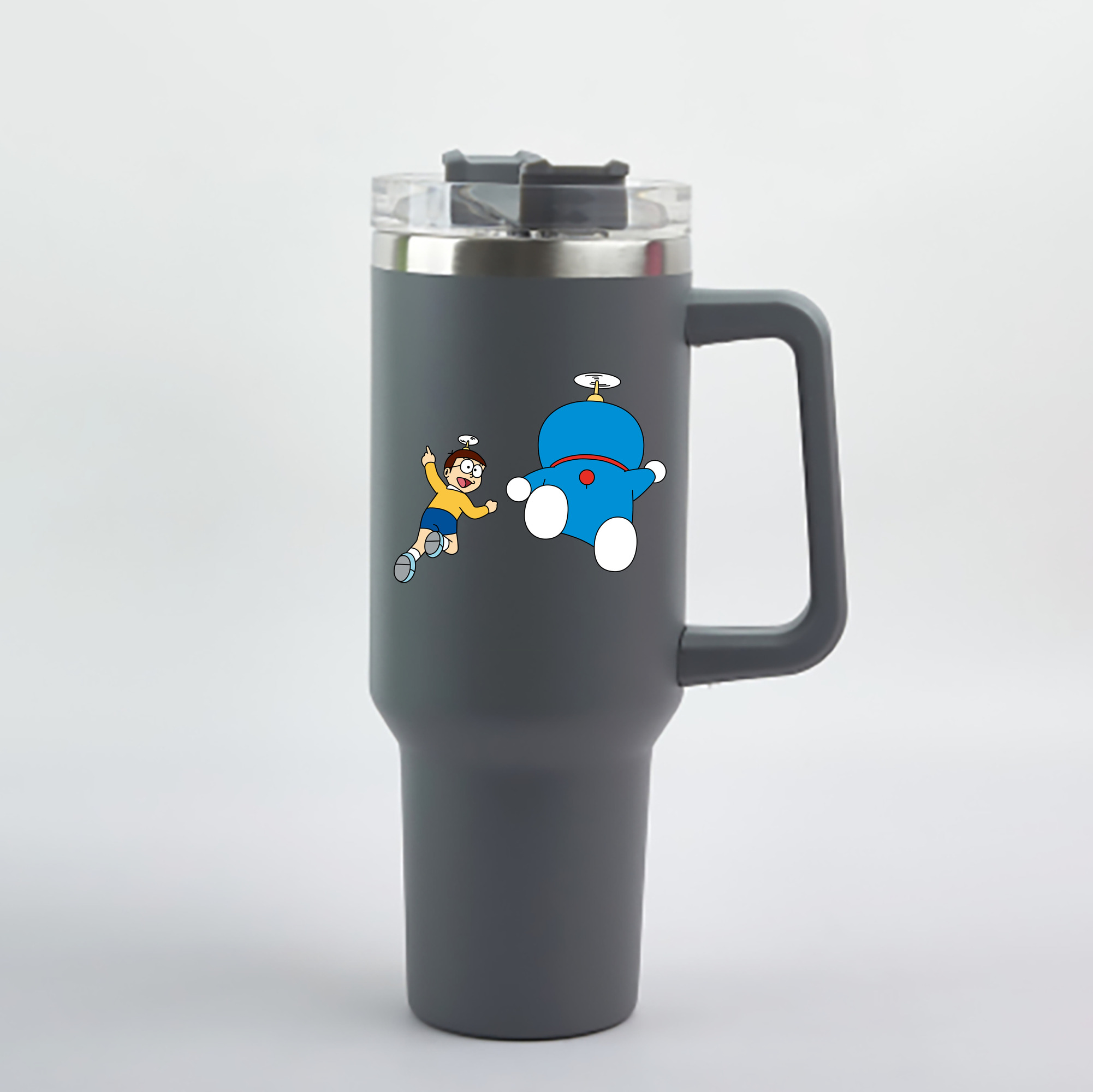 （画像用） ドラえもん 野比 のび太 Doraemon Nobita Nobi 1200mL車用タンブラー - クリスタルステッカー（プラスチックストロー付き）