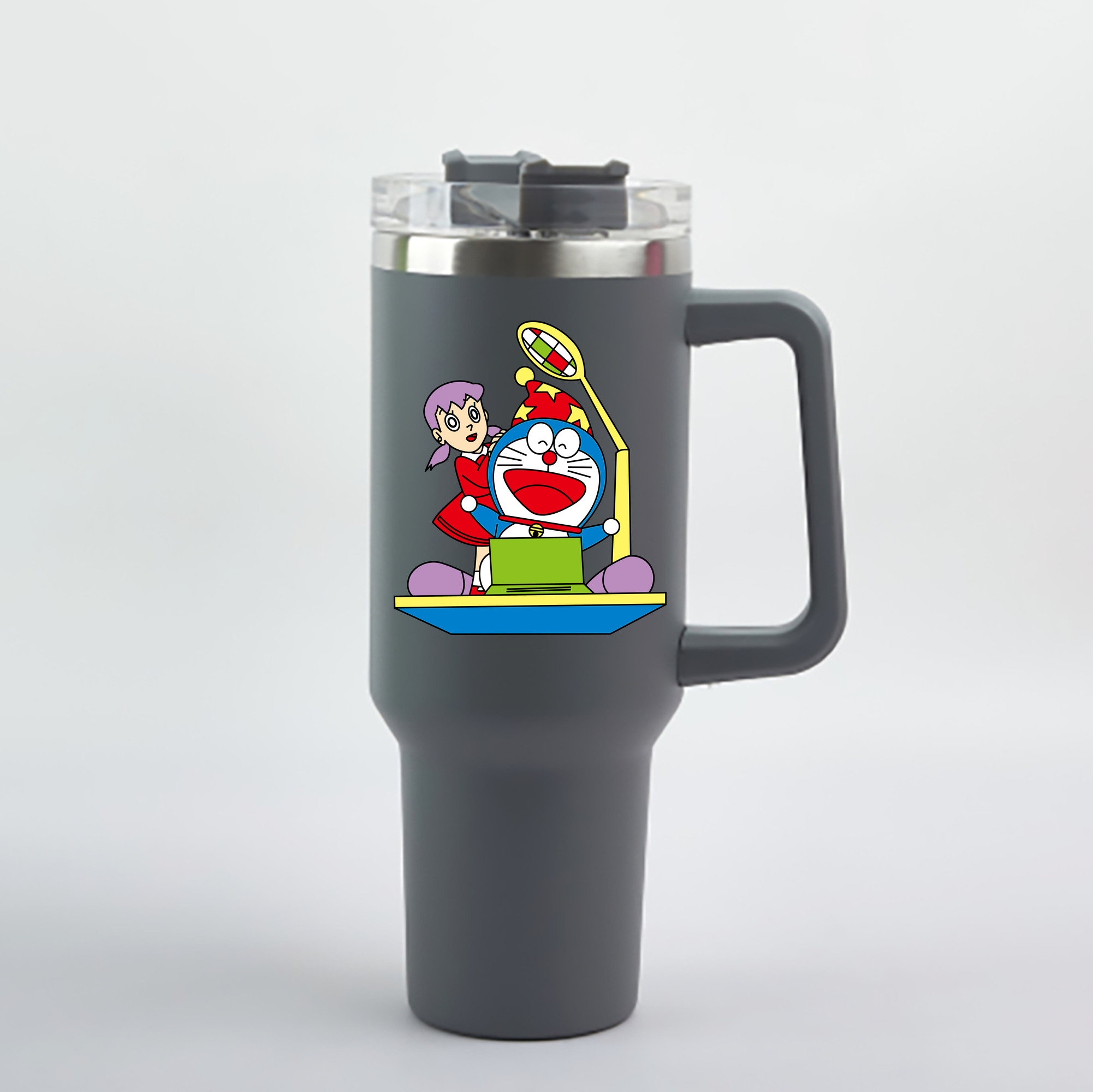 （画像用） ドラえもん みなもと しずか Doraemon Shizuka Minamoto 1200mL車用タンブラー - クリスタルステッカー（プラスチックストロー付き）