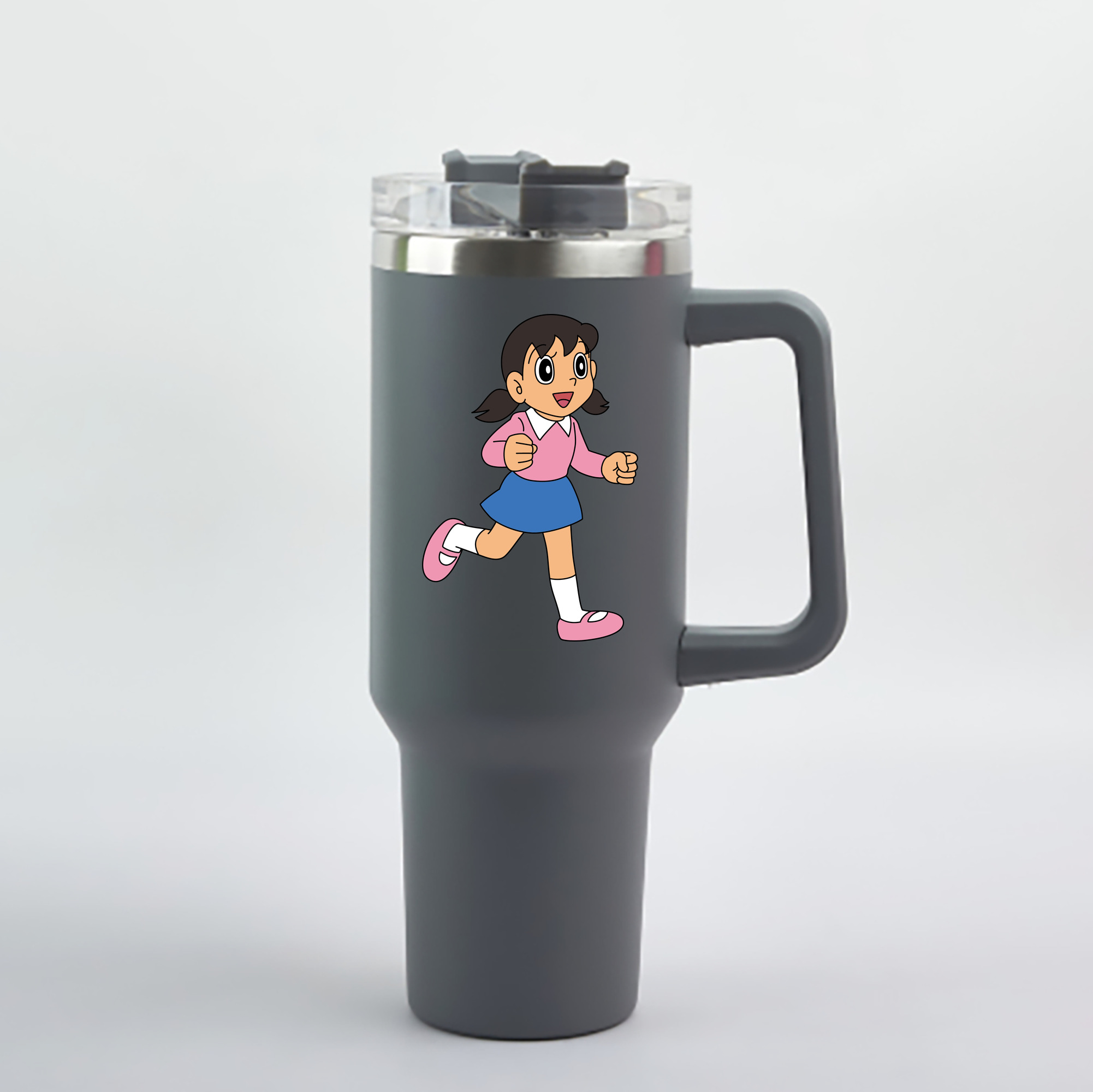 （画像用） ドラえもん みなもと しずか Doraemon Shizuka Minamoto 1200mL車用タンブラー - クリスタルステッカー（プラスチックストロー付き）