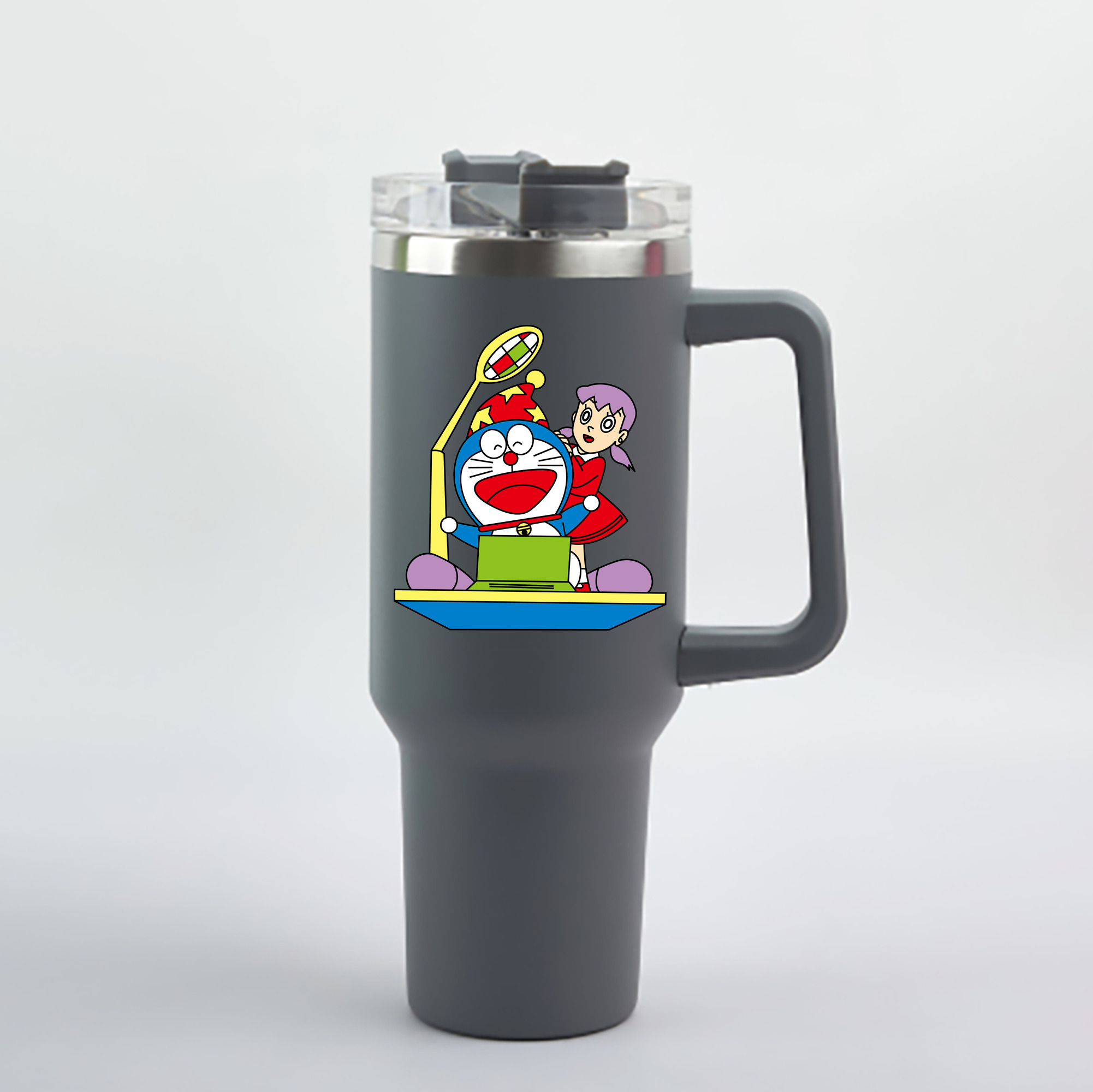 （画像用） ドラえもん みなもと しずか Doraemon Shizuka Minamoto 1200mL車用タンブラー - クリスタルステッカー（プラスチックストロー付き）