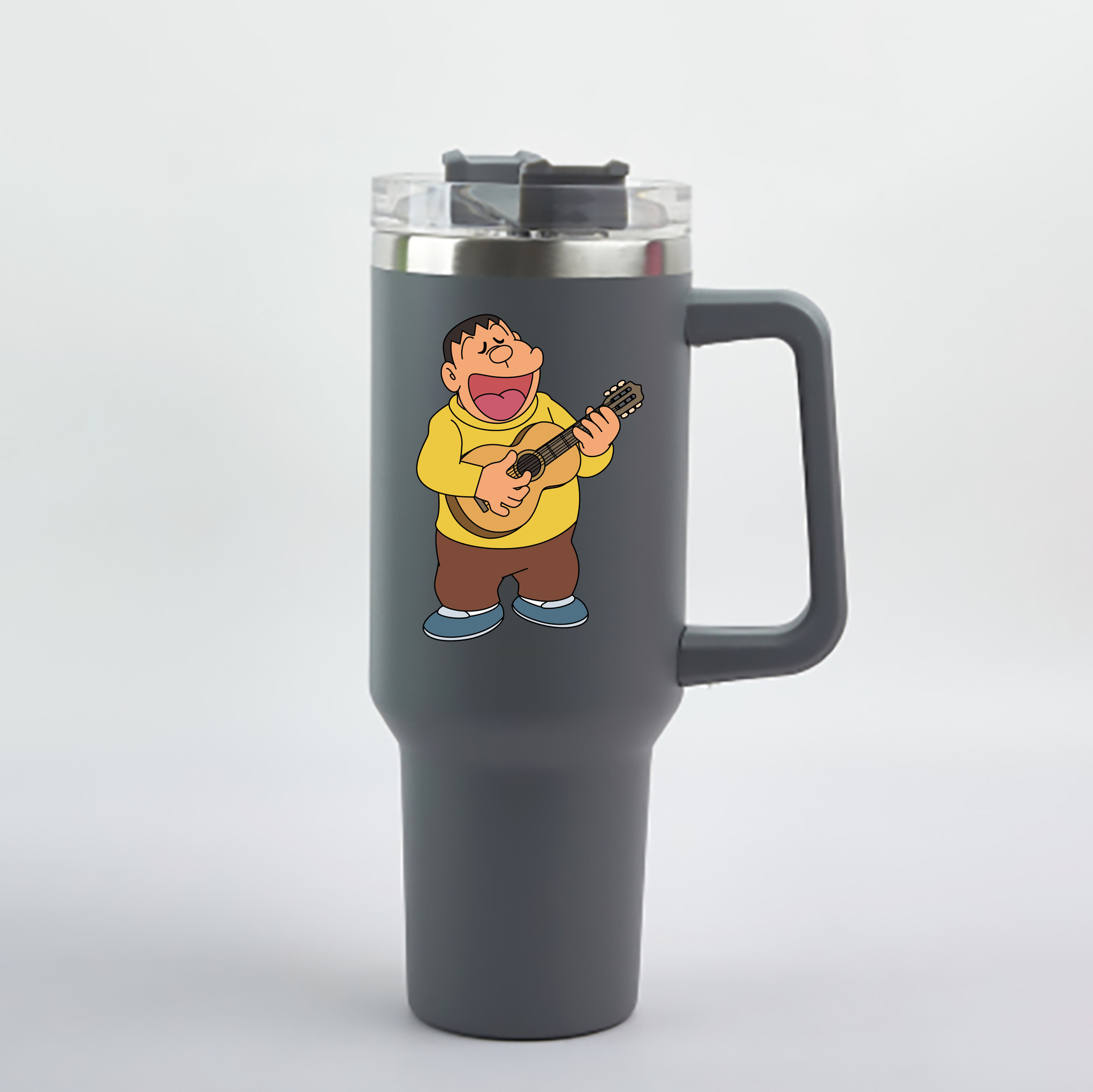 （画像用） ドラえもん 剛田武 Doraemon Gouta Takeshi 1200mL車用タンブラー - クリスタルステッカー（プラスチックストロー付き）