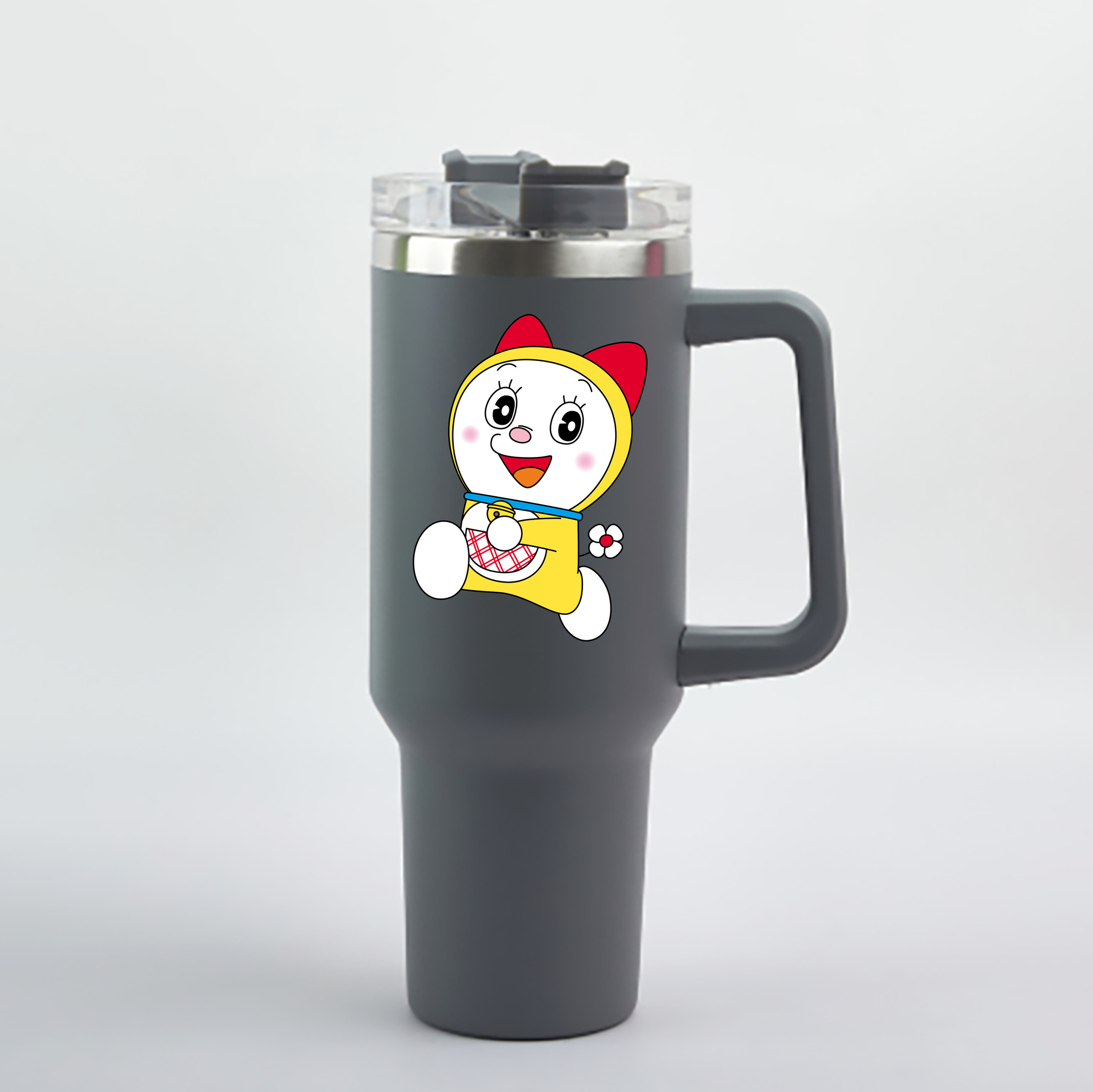 （画像用） ドラえもん ドラミ Doraemon Dorami 1200mL車用タンブラー - クリスタルステッカー（プラスチックストロー付き）
