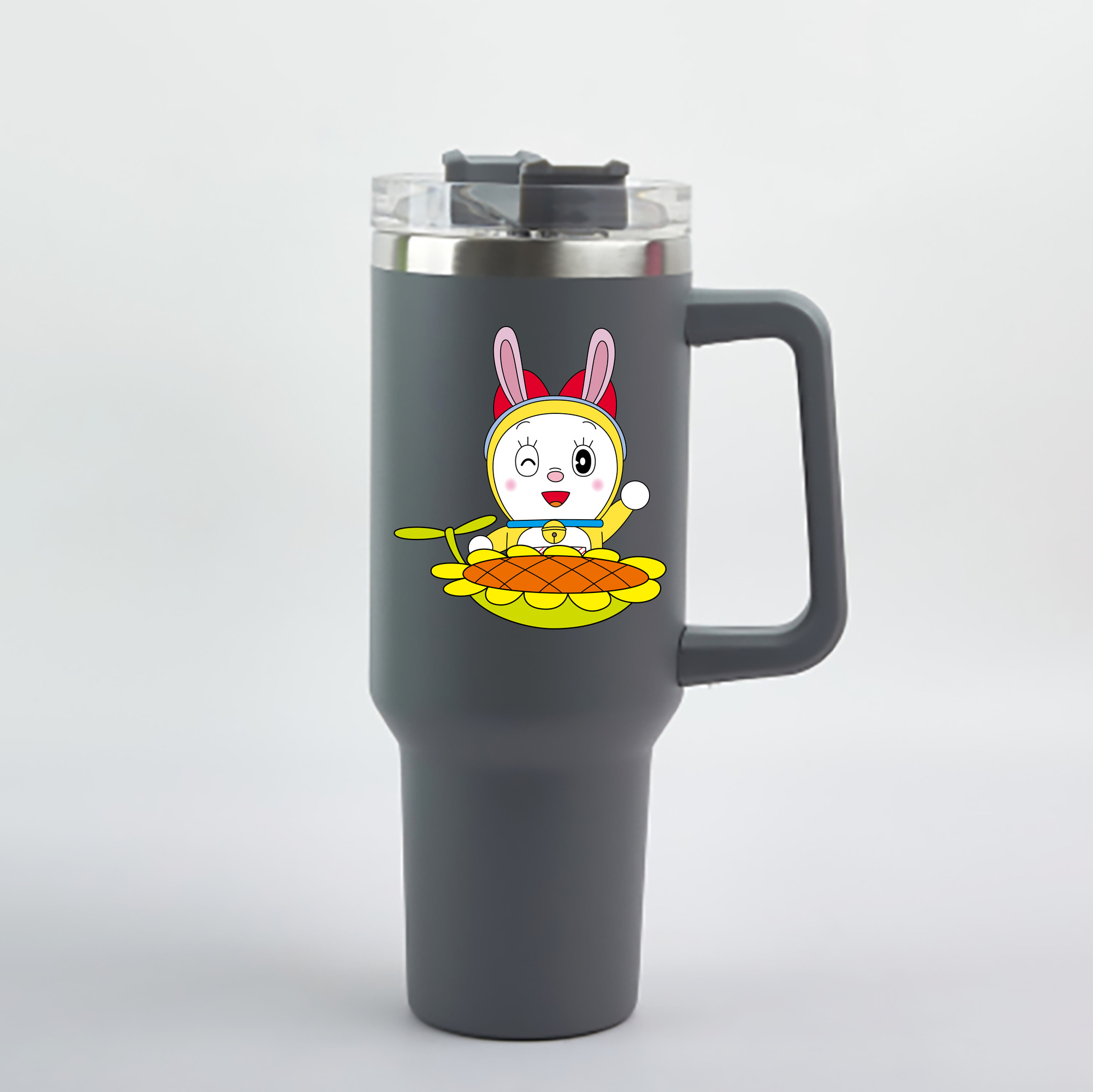 （画像用） ドラえもん ドラミ Doraemon Dorami 1200mL車用タンブラー - クリスタルステッカー（プラスチックストロー付き）