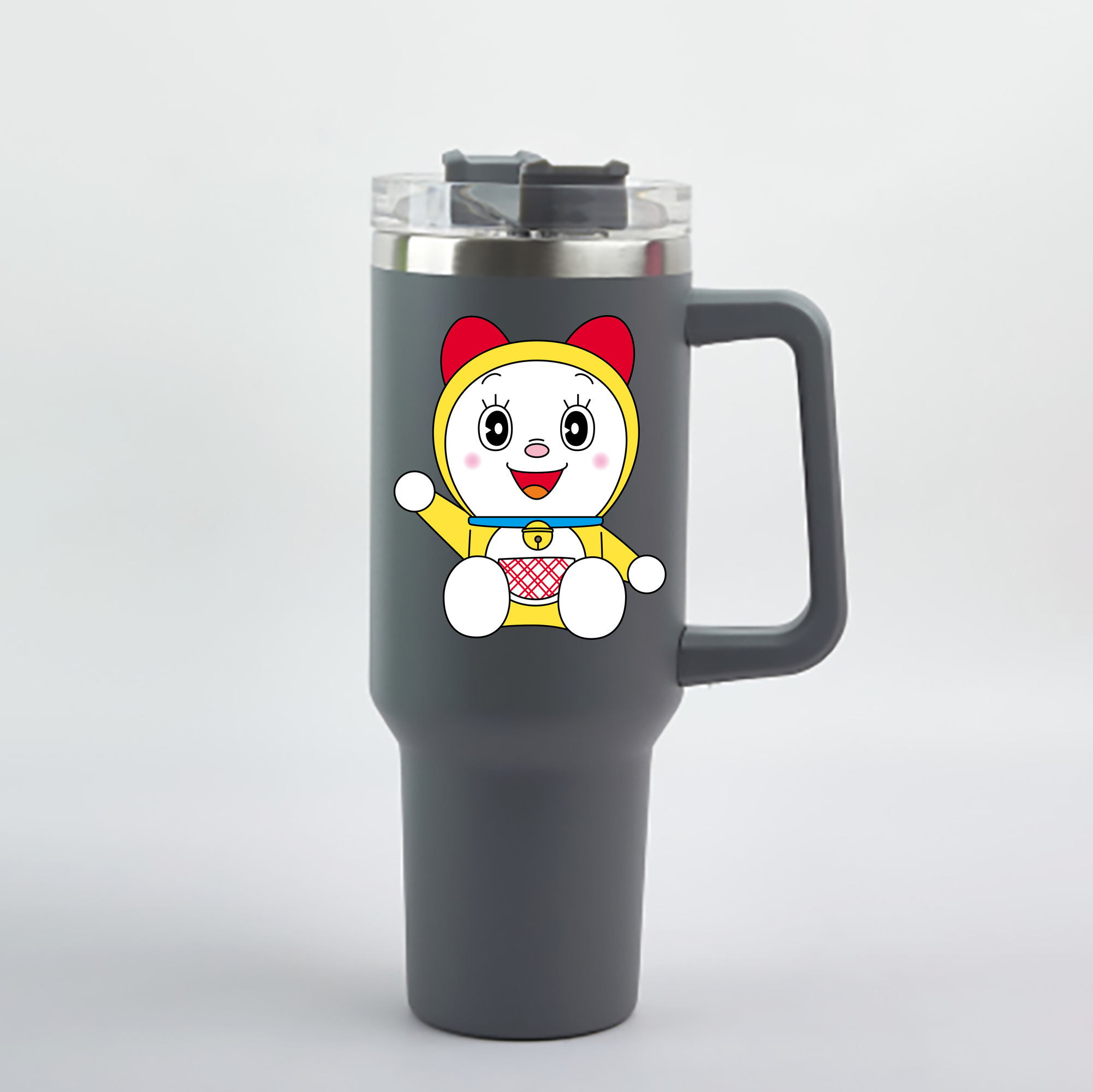 （画像用） ドラえもん ドラミ Doraemon Dorami 1200mL車用タンブラー - クリスタルステッカー（プラスチックストロー付き）