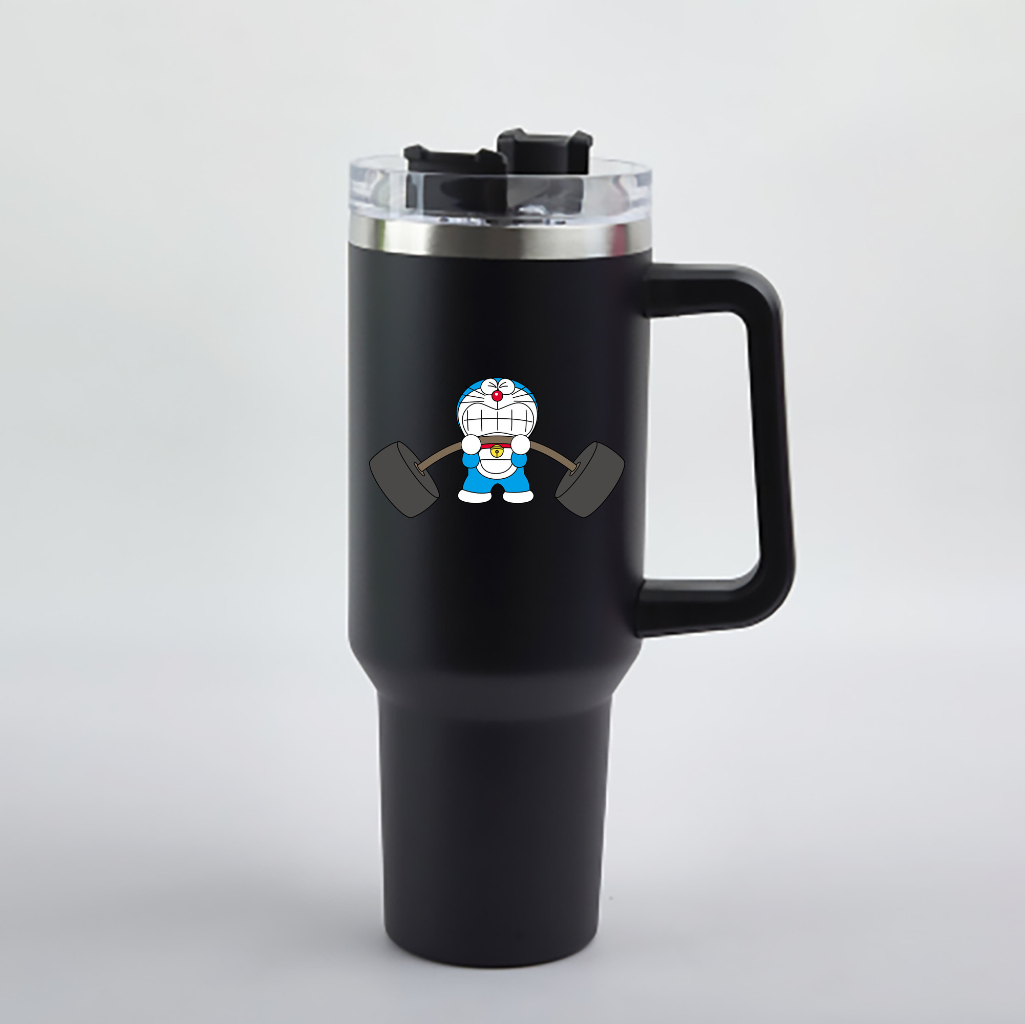 （画像用） ドラえもん Doraemon 1200mL車用タンブラー - クリスタルステッカー（プラスチックストロー付き）
