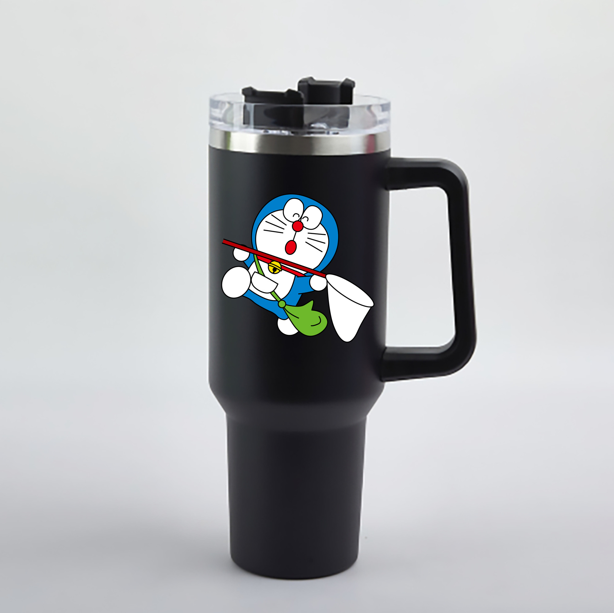 （画像用） ドラえもん Doraemon 1200mL車用タンブラー - クリスタルステッカー（プラスチックストロー付き）
