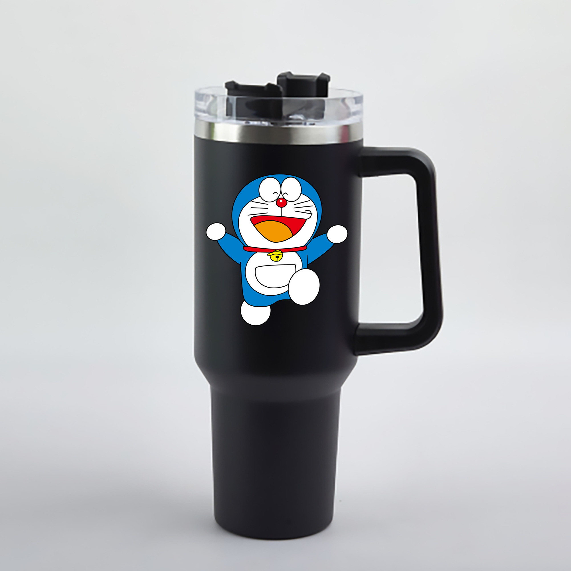 （画像用） ドラえもん Doraemon 1200mL車用タンブラー - クリスタルステッカー（プラスチックストロー付き）