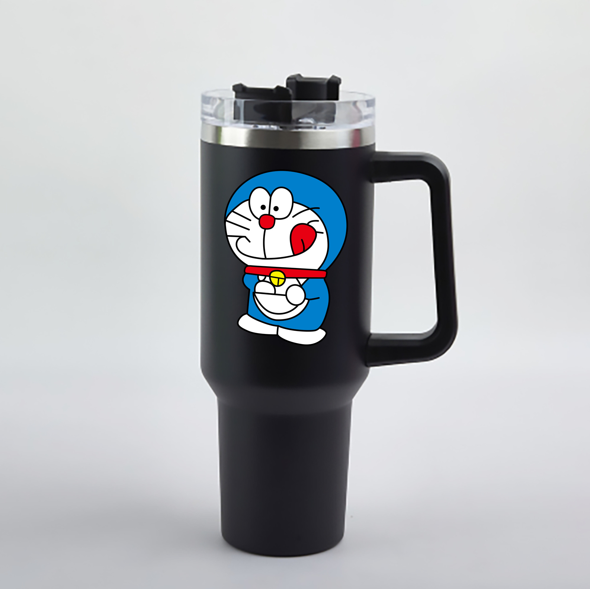 （画像用） ドラえもん Doraemon 1200mL車用タンブラー - クリスタルステッカー（プラスチックストロー付き）