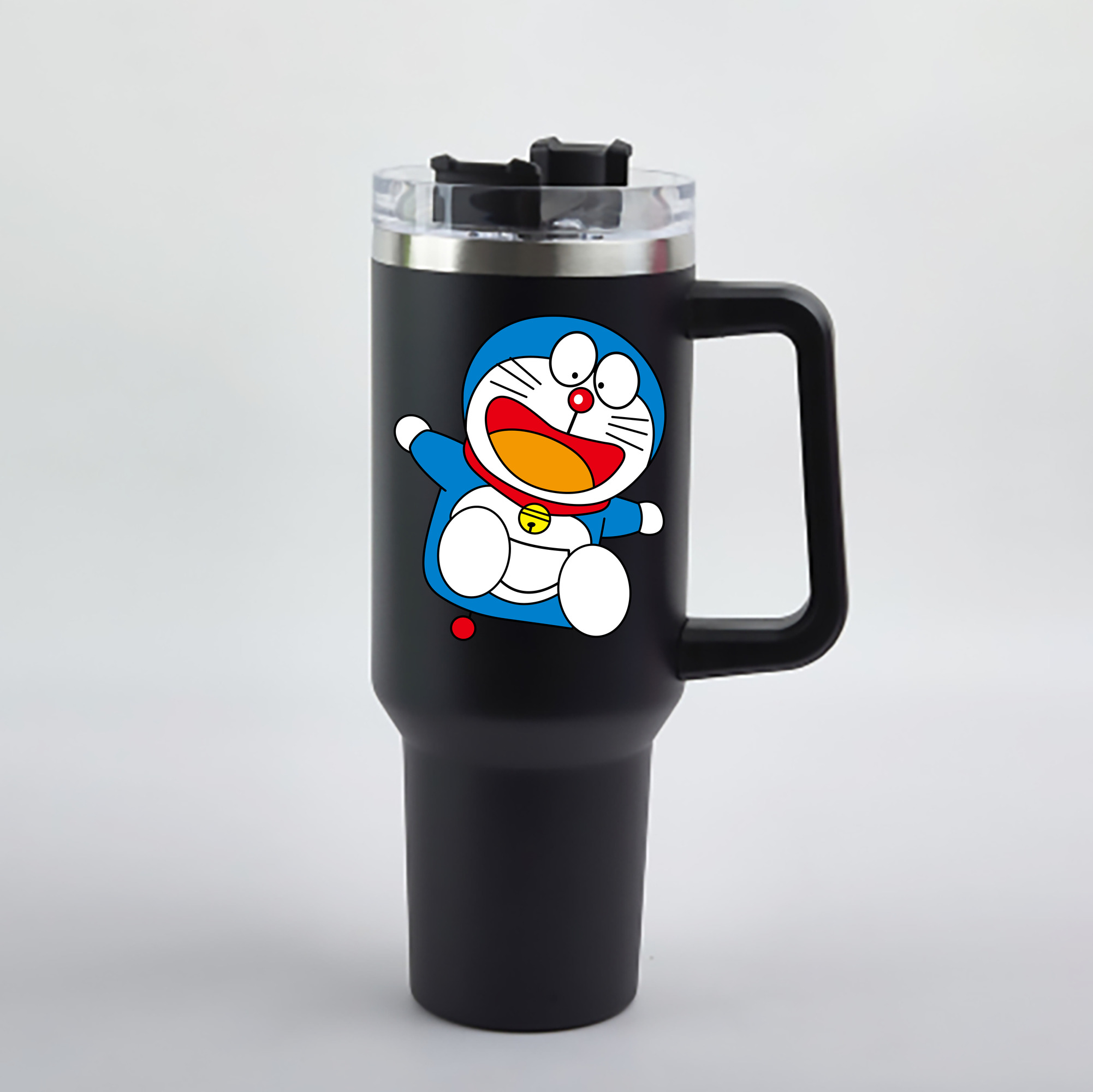 （画像用） ドラえもん Doraemon 1200mL車用タンブラー - クリスタルステッカー（プラスチックストロー付き）