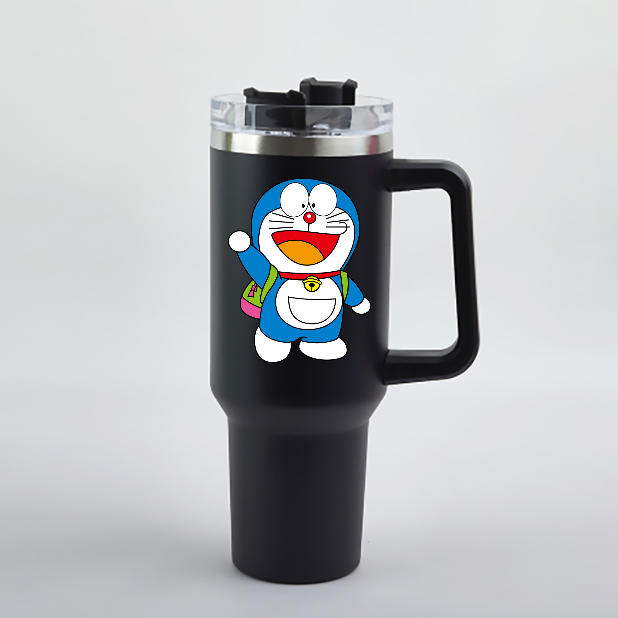 （画像用） ドラえもん Doraemon 1200mL車用タンブラー - クリスタルステッカー（プラスチックストロー付き）