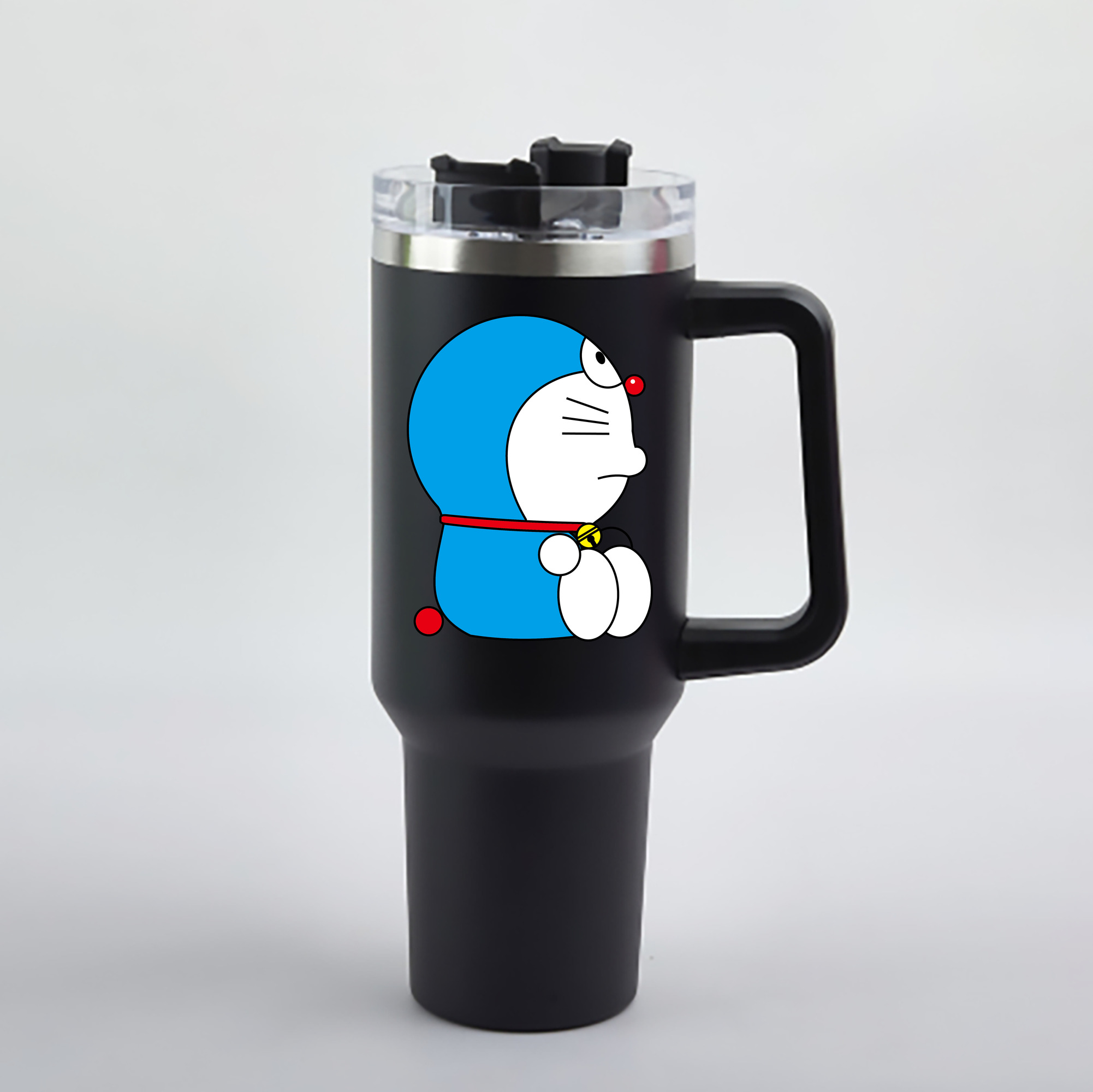 （画像用） ドラえもん Doraemon 1200mL車用タンブラー - クリスタルステッカー（プラスチックストロー付き）