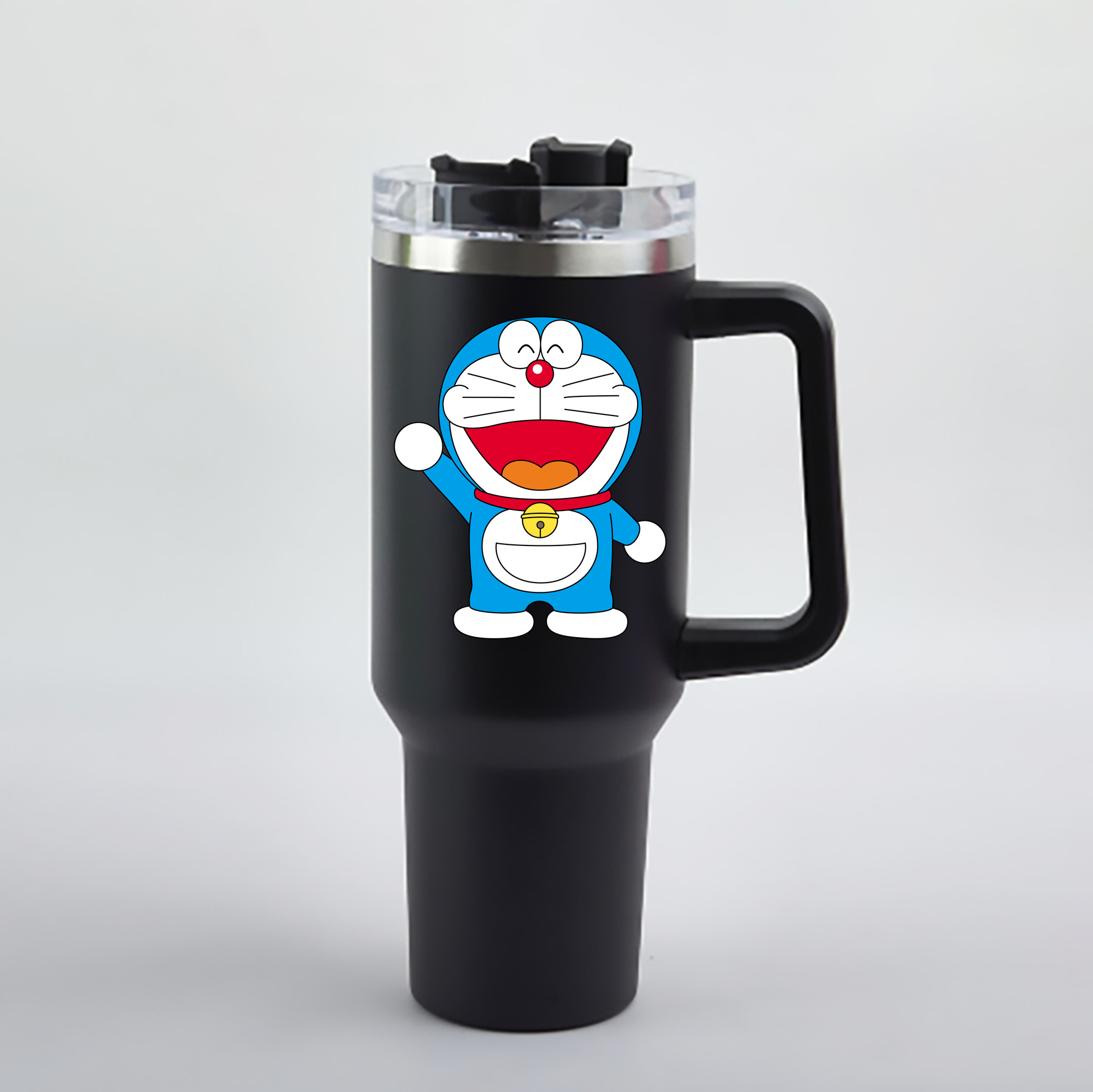 （画像用） ドラえもん Doraemon 1200mL車用タンブラー - クリスタルステッカー（プラスチックストロー付き）