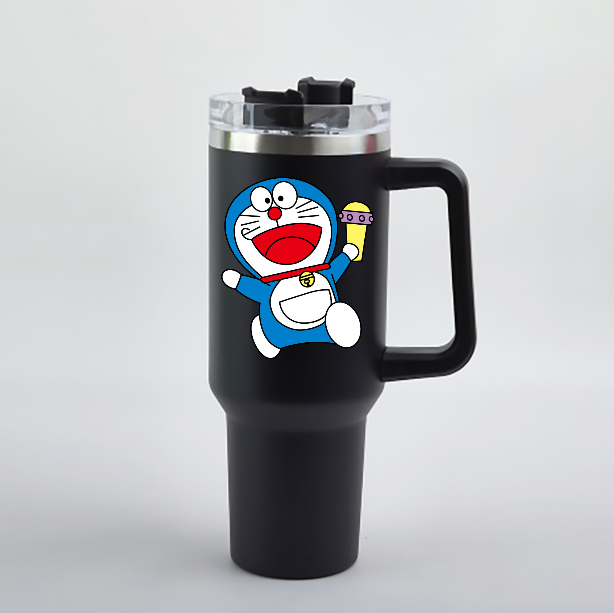 （画像用） ドラえもん Doraemon 1200mL車用タンブラー - クリスタルステッカー（プラスチックストロー付き）